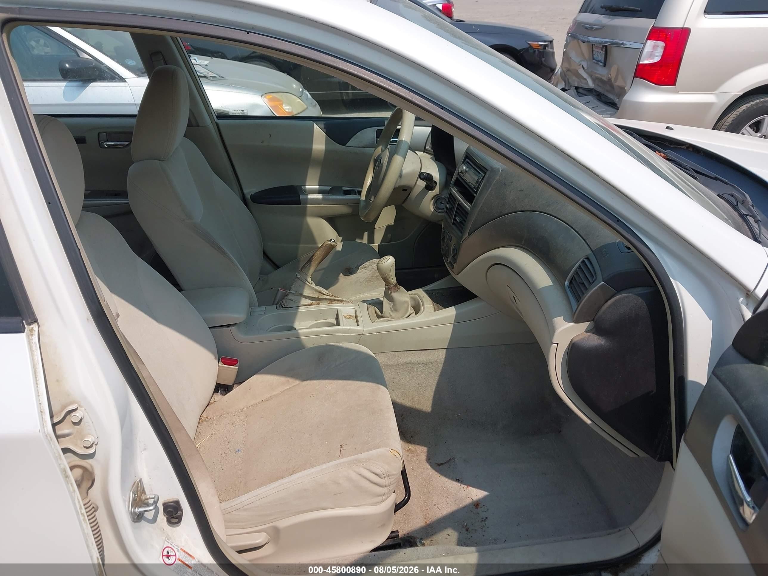 2008 Subaru Impreza 2.5i White vin: JF1GH61618G835594