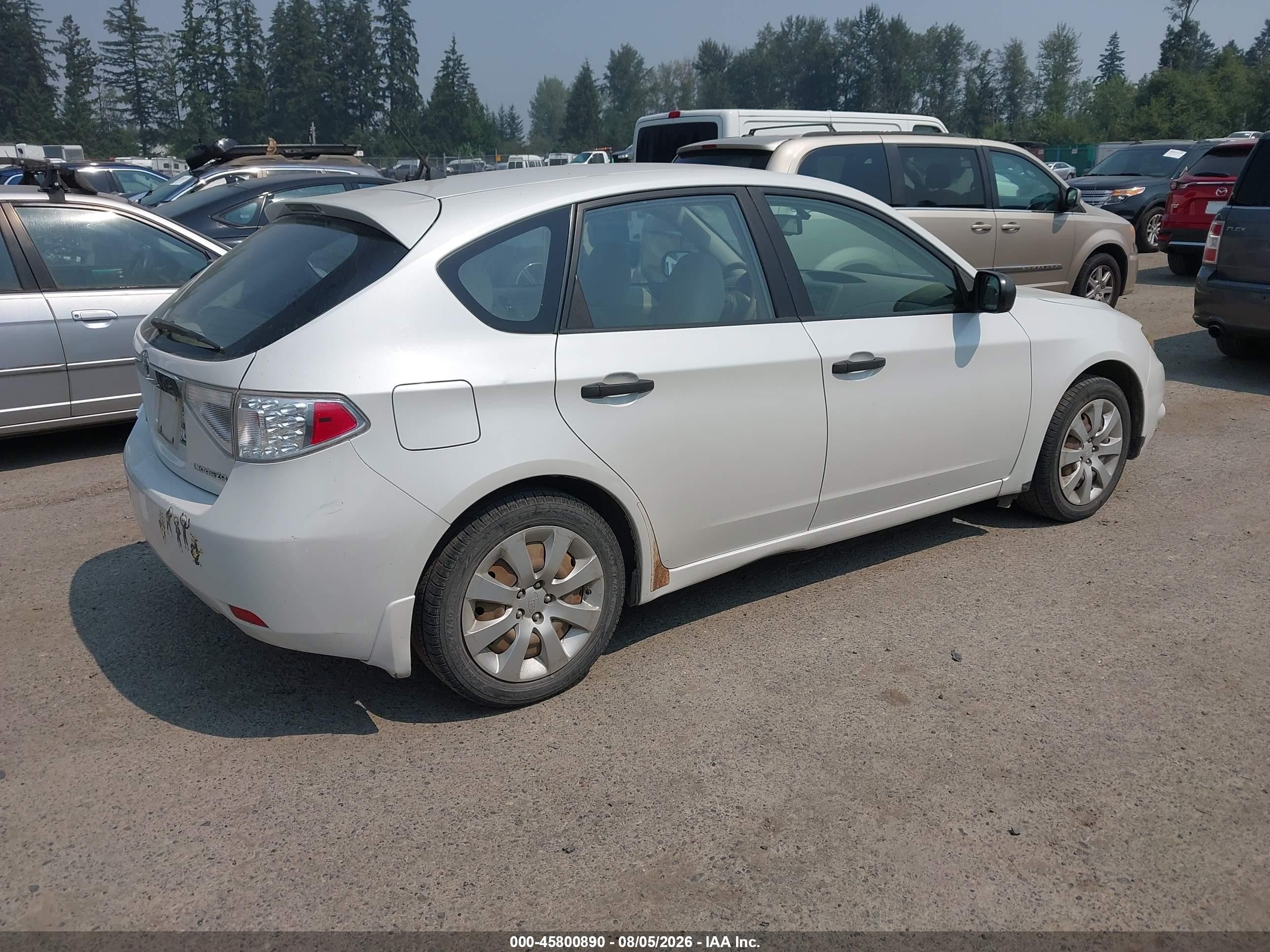 2008 Subaru Impreza 2.5i White vin: JF1GH61618G835594