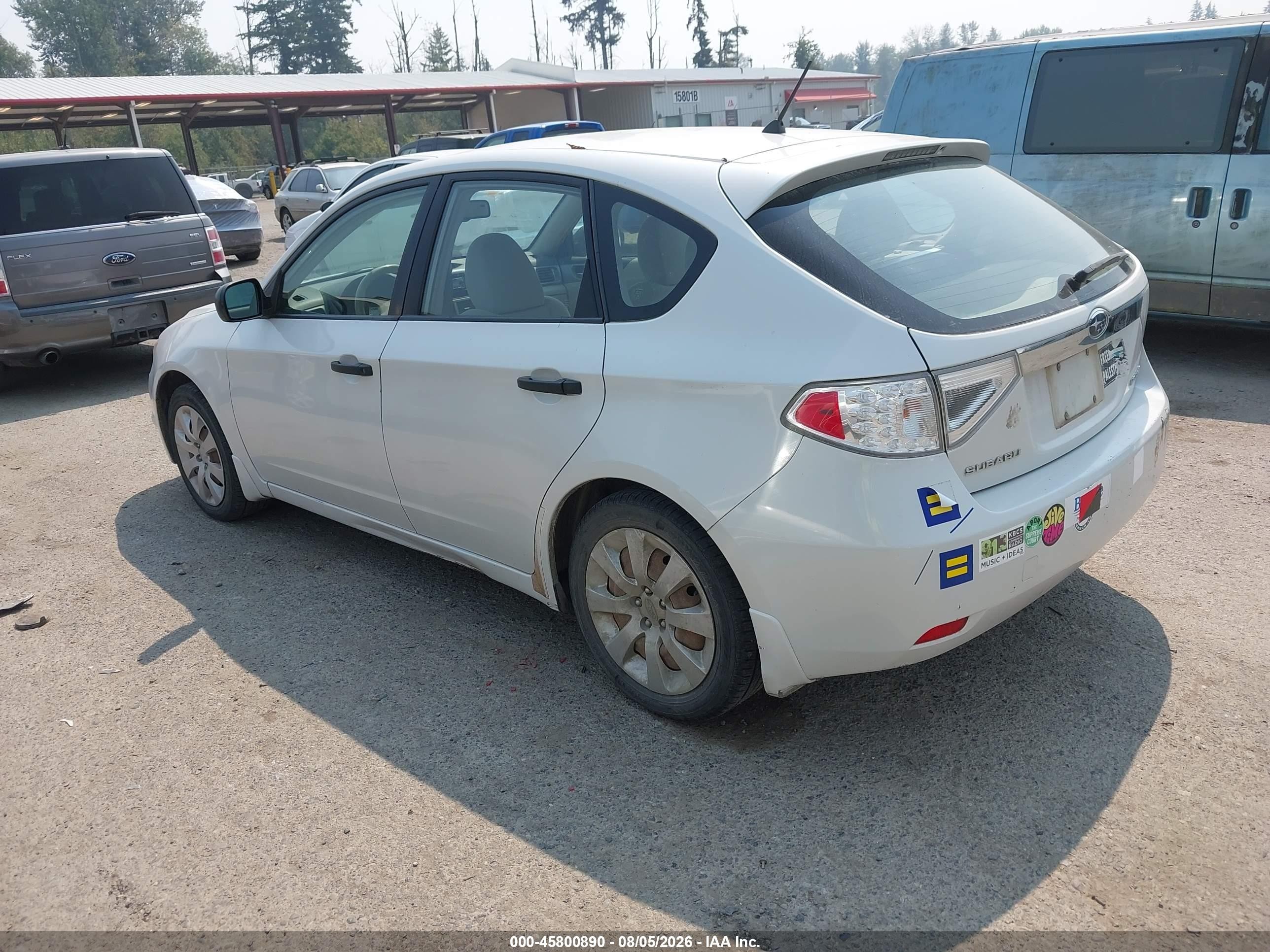 2008 Subaru Impreza 2.5i White vin: JF1GH61618G835594