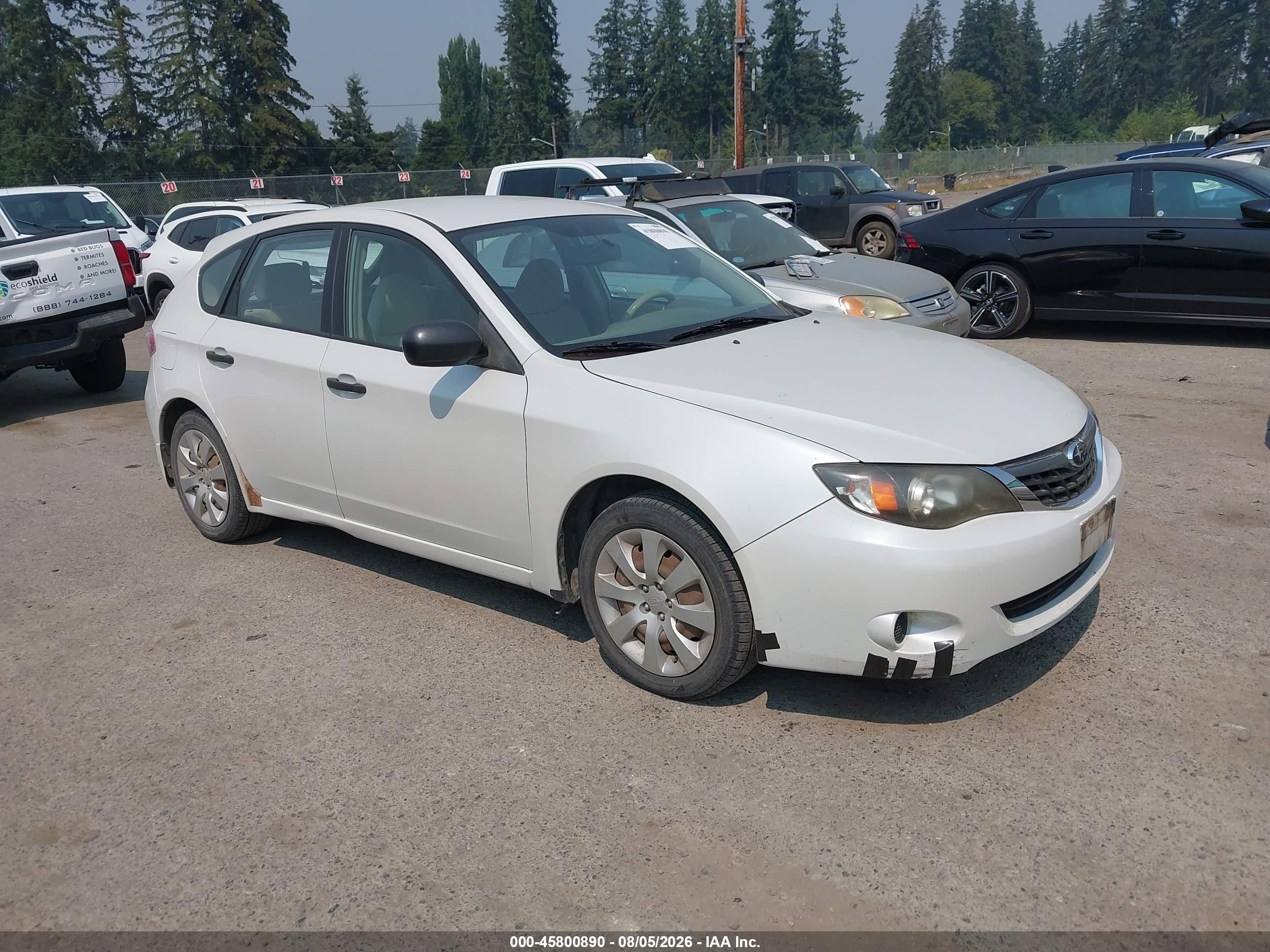 2008 Subaru Impreza 2.5i White vin: JF1GH61618G835594