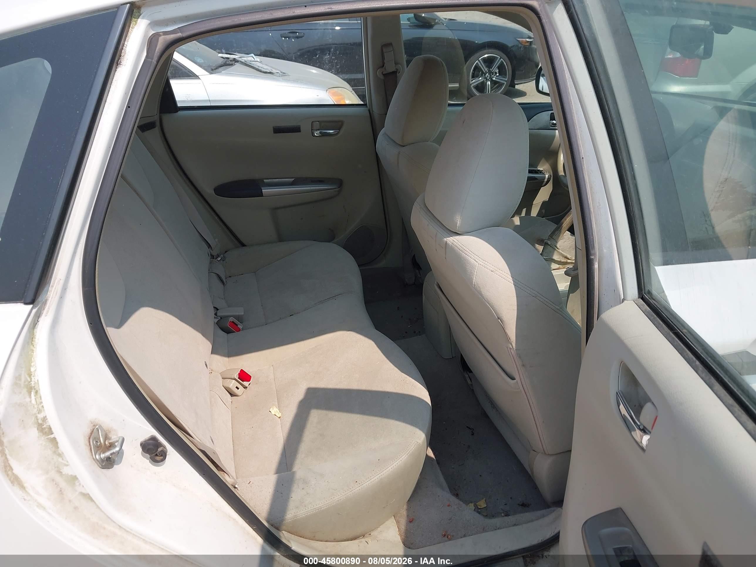 2008 Subaru Impreza 2.5i White vin: JF1GH61618G835594