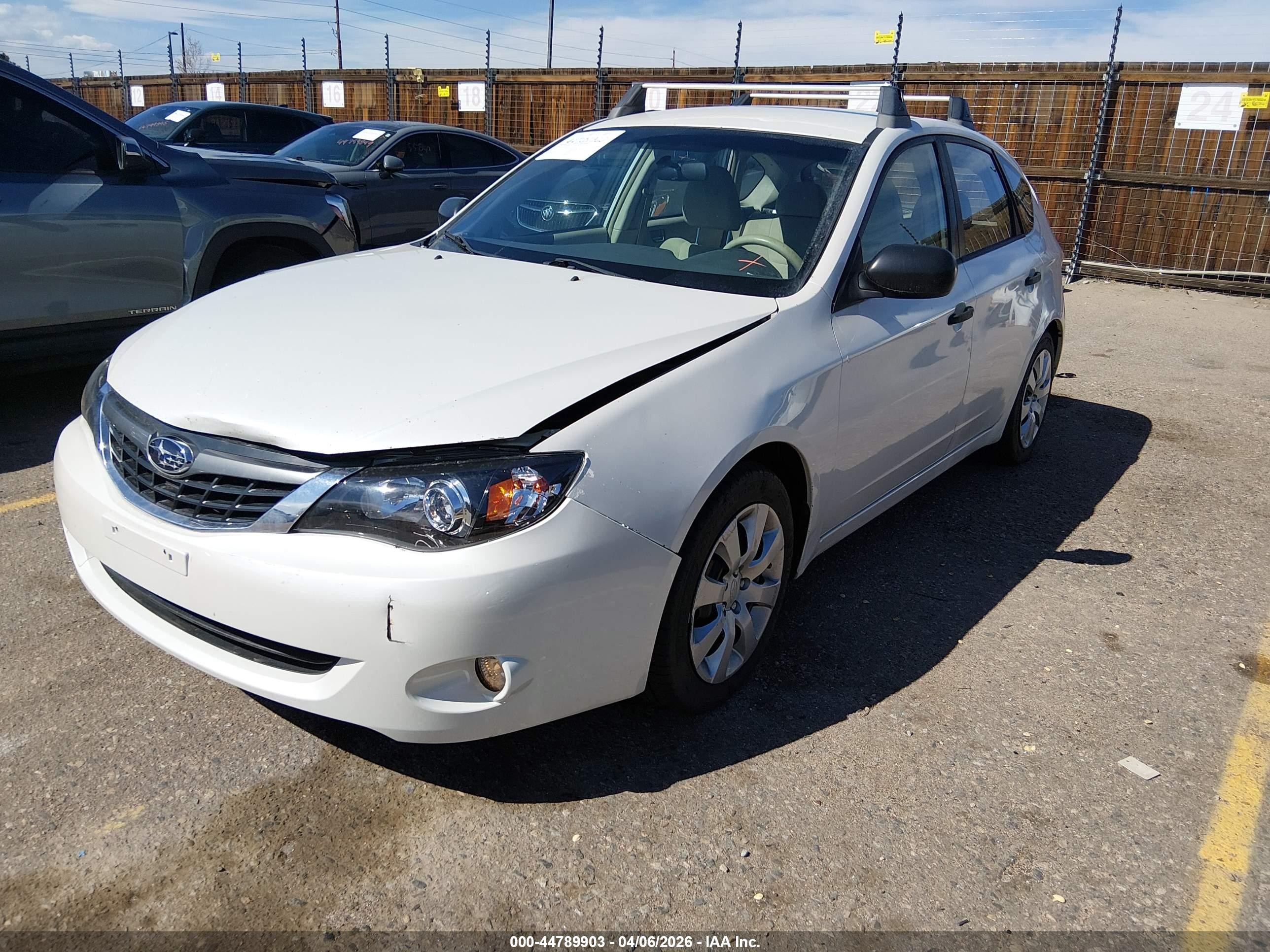 2008 Subaru Impreza 2.5i White vin: JF1GH61638H813607