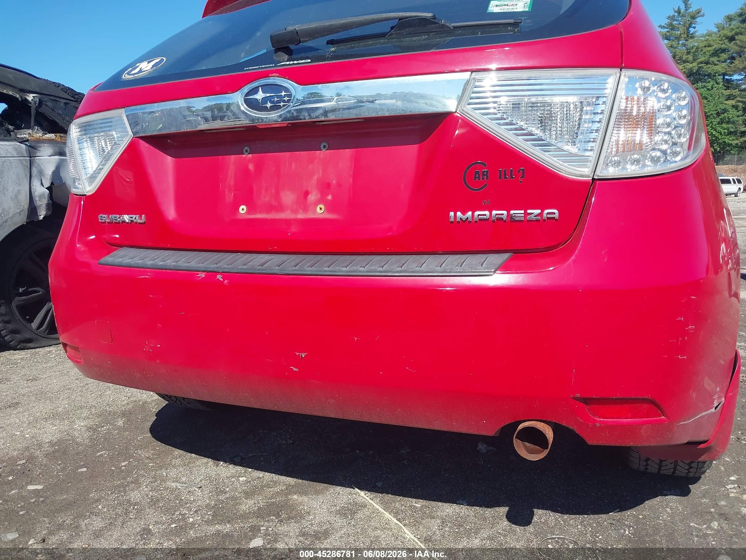 2008 Subaru Impreza Wagon (natl) I Red vin: JF1GH61668H818364