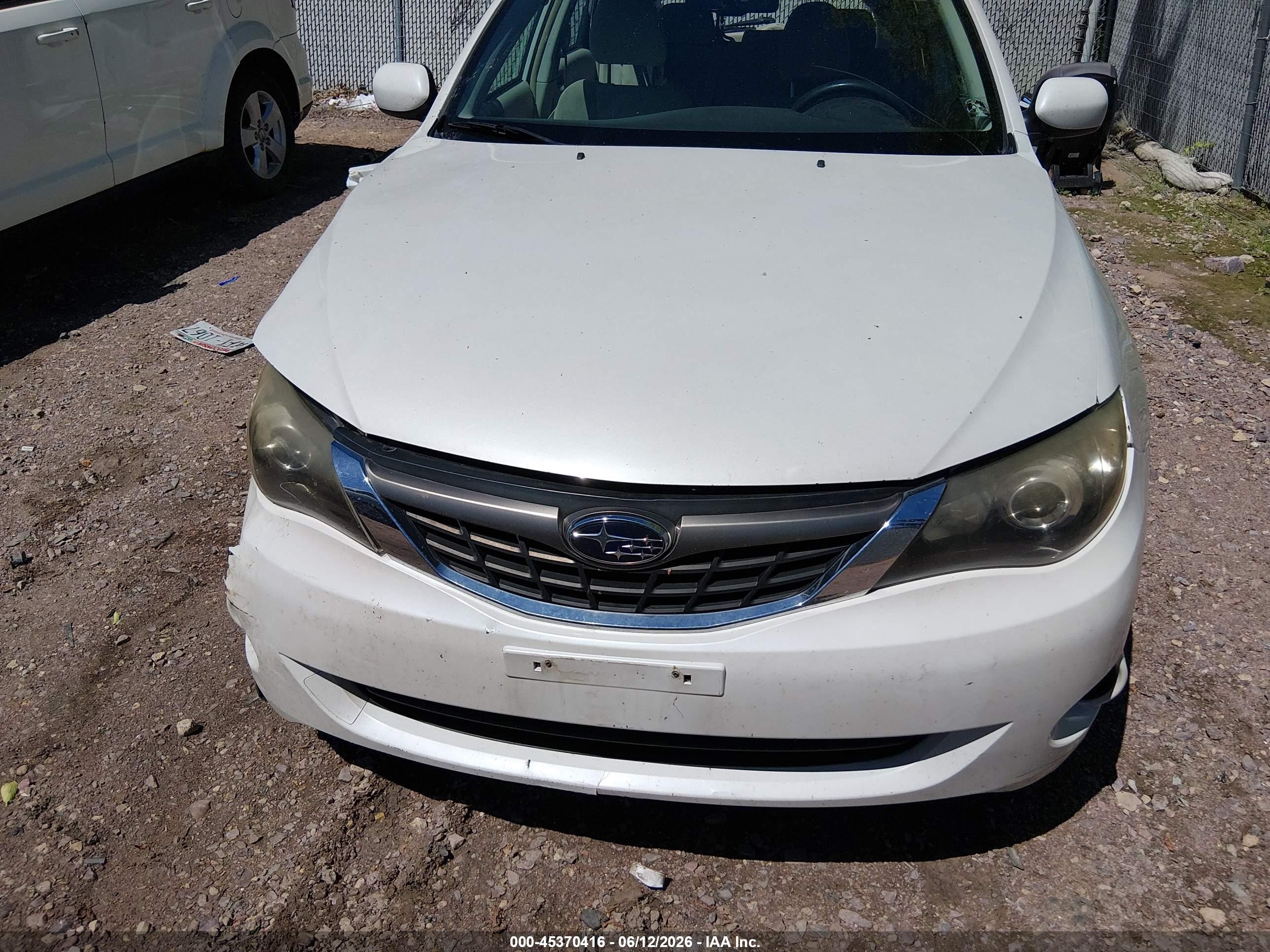2009 Subaru Impreza 2.5i White vin: JF1GH61669H813974