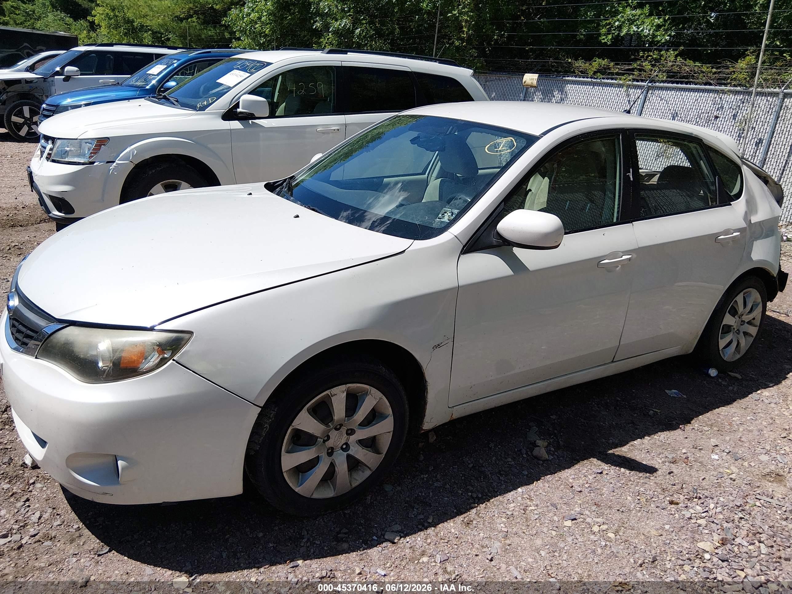 2009 Subaru Impreza 2.5i White vin: JF1GH61669H813974