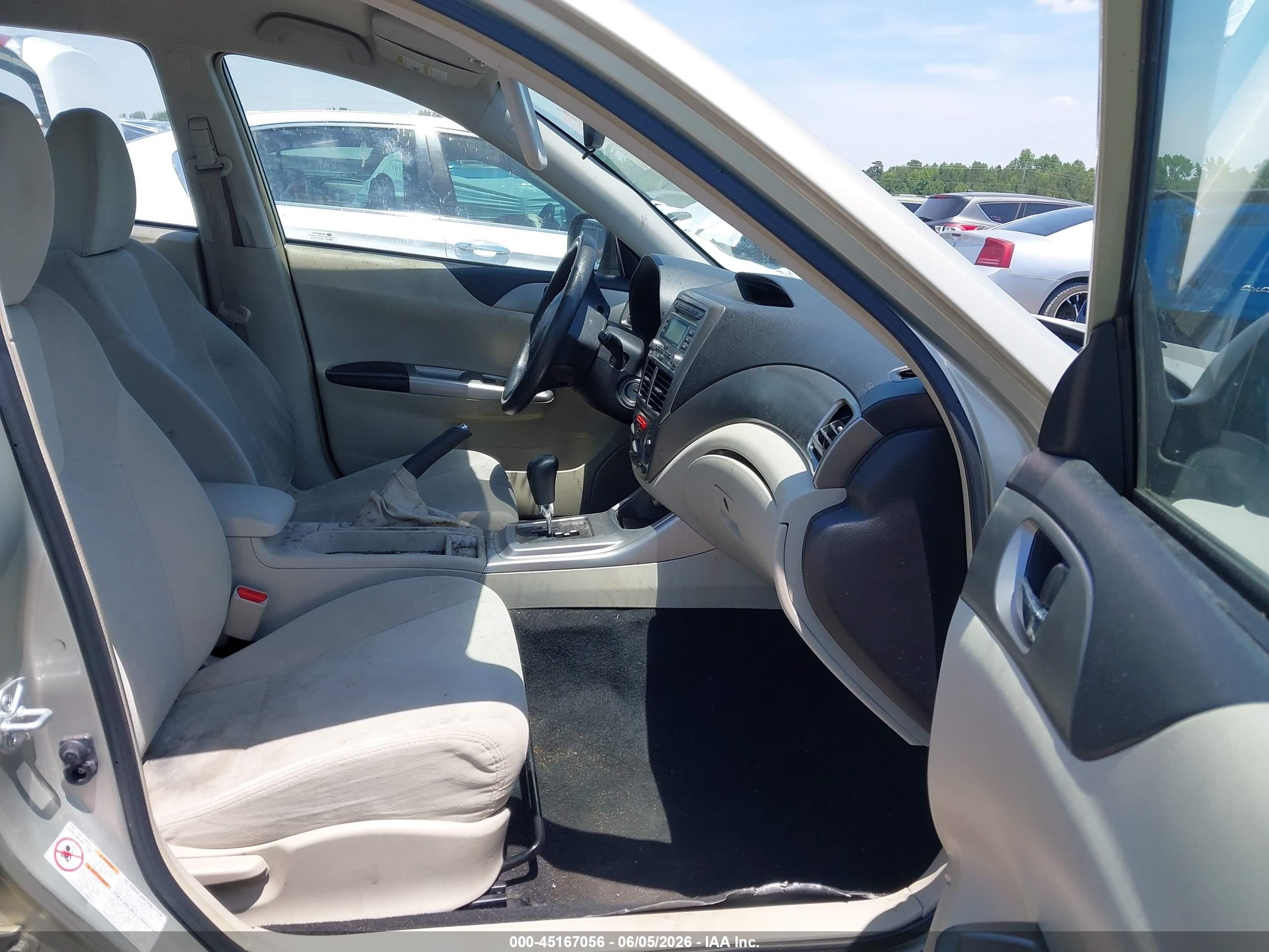 2009 Subaru Impreza 2.5i Beige vin: JF1GH61679H803518