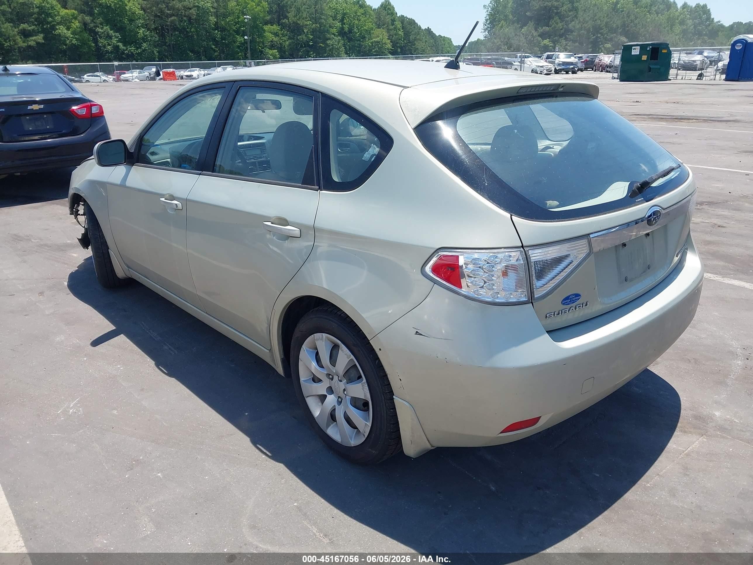 2009 Subaru Impreza 2.5i Beige vin: JF1GH61679H803518