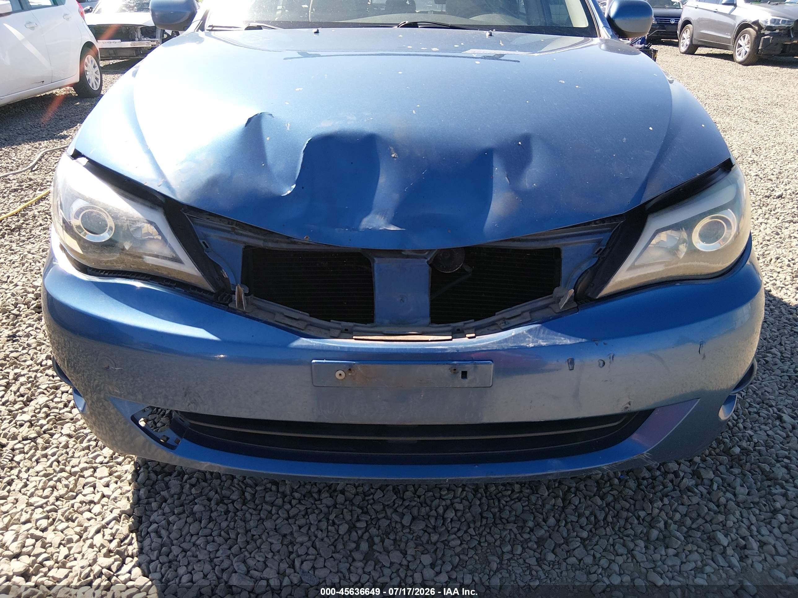 2009 Subaru Impreza 2.5i Blue vin: JF1GH61679H812686