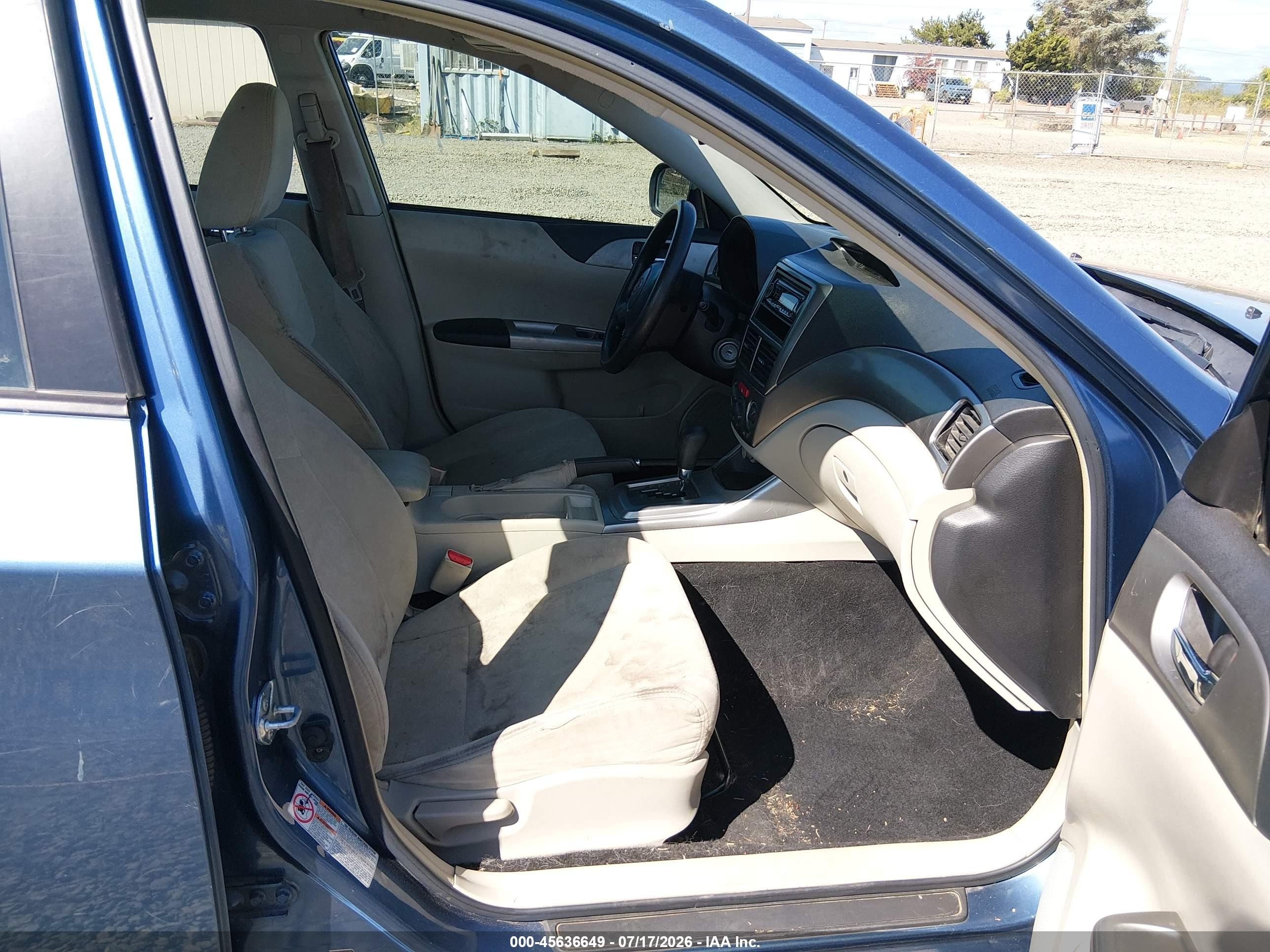 2009 Subaru Impreza 2.5i Blue vin: JF1GH61679H812686