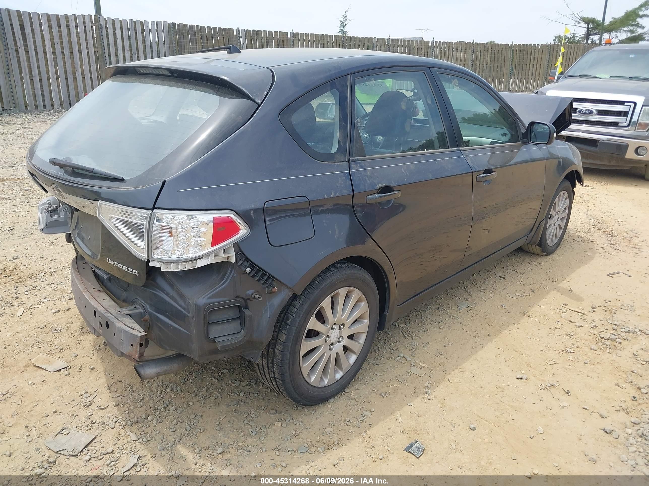 2008 Subaru Impreza 2.5i Black vin: JF1GH61688H813585