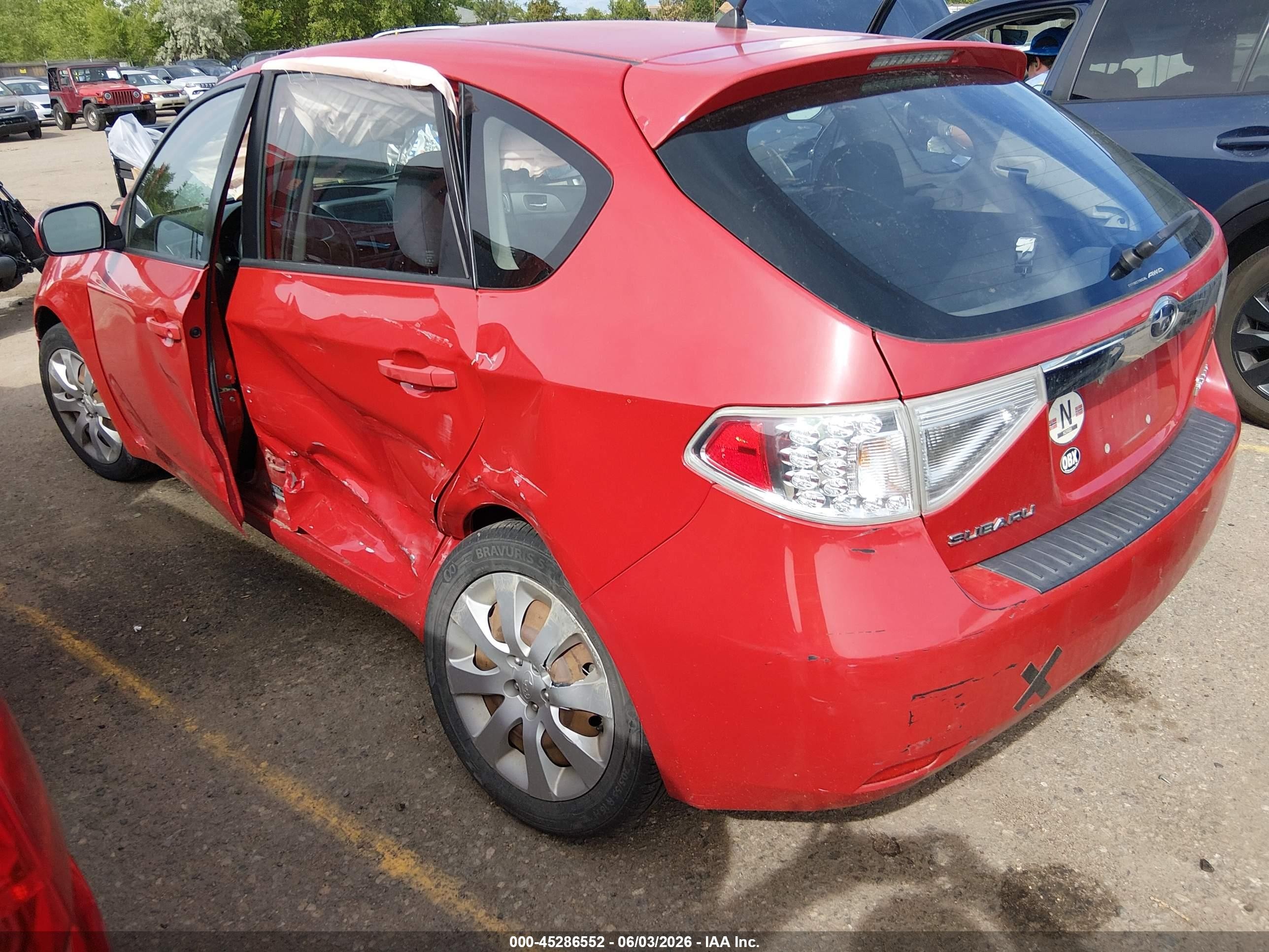 2009 Subaru Impreza 2.5i Red vin: JF1GH61689H803768