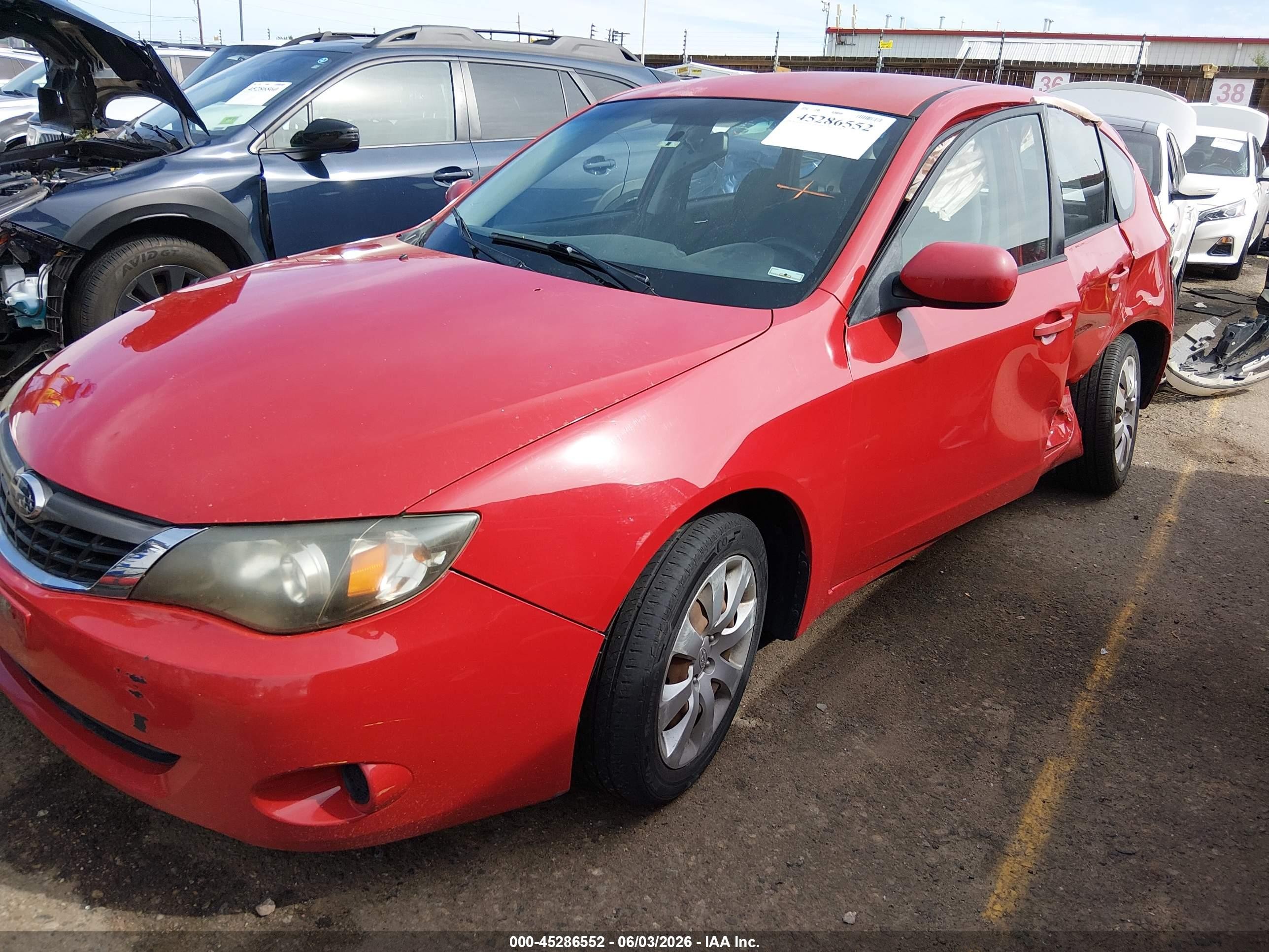 2009 Subaru Impreza 2.5i Red vin: JF1GH61689H803768