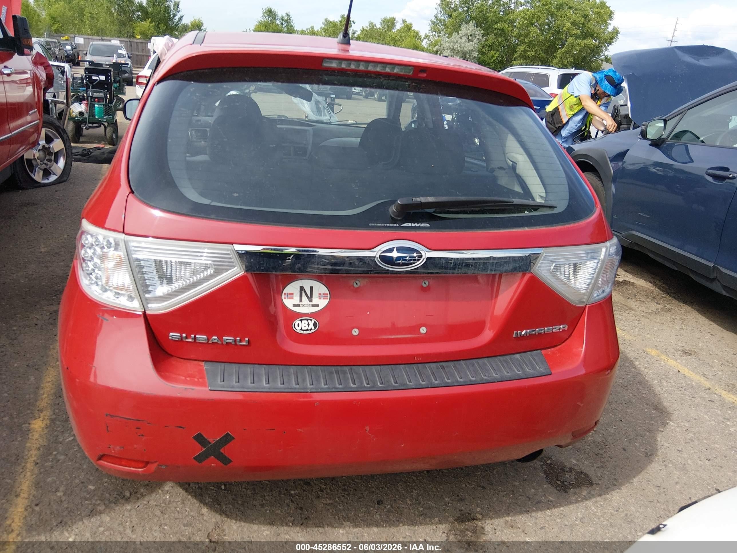 2009 Subaru Impreza 2.5i Red vin: JF1GH61689H803768