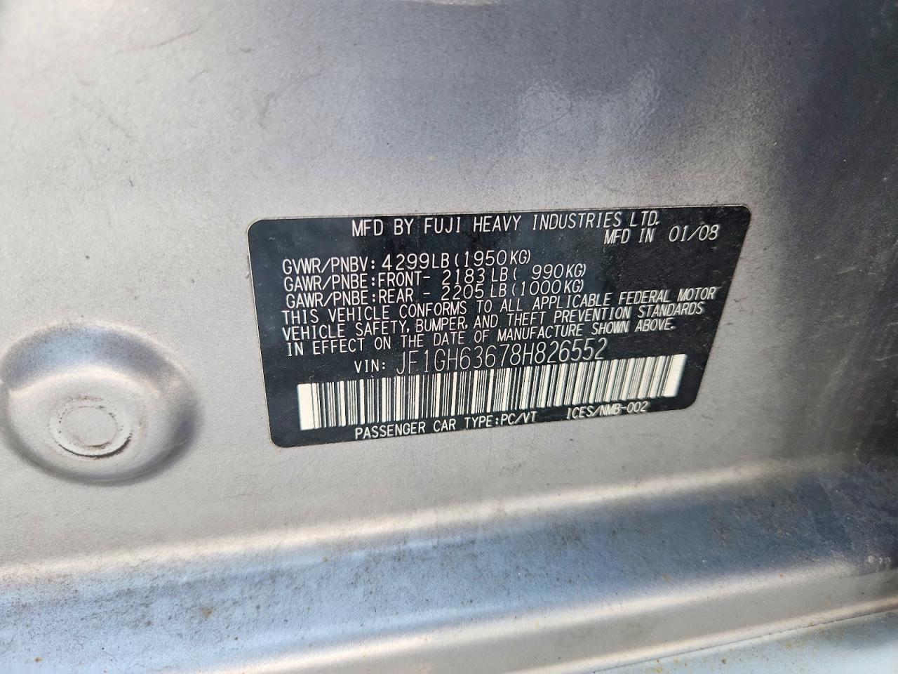 2008 Subaru Impreza Outback Sport Silver vin: JF1GH63678H826552