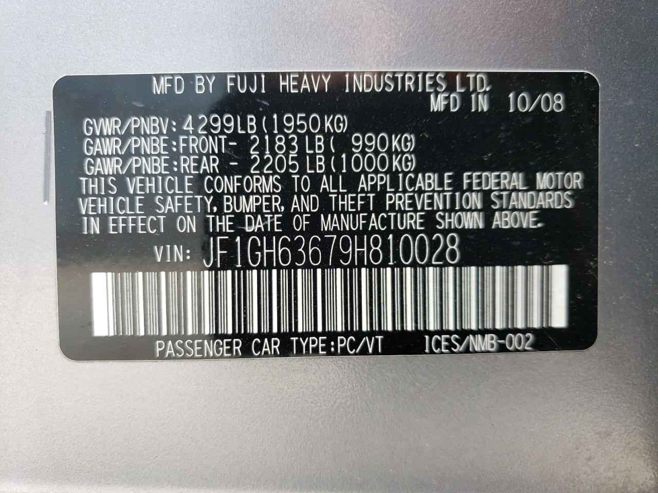Price & History 2009 Subaru Impreza Outback Sport 2.5l 4 vin