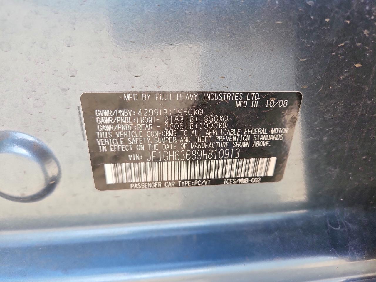 2009 Subaru Impreza Outback Sport Blue vin: JF1GH63689H810913
