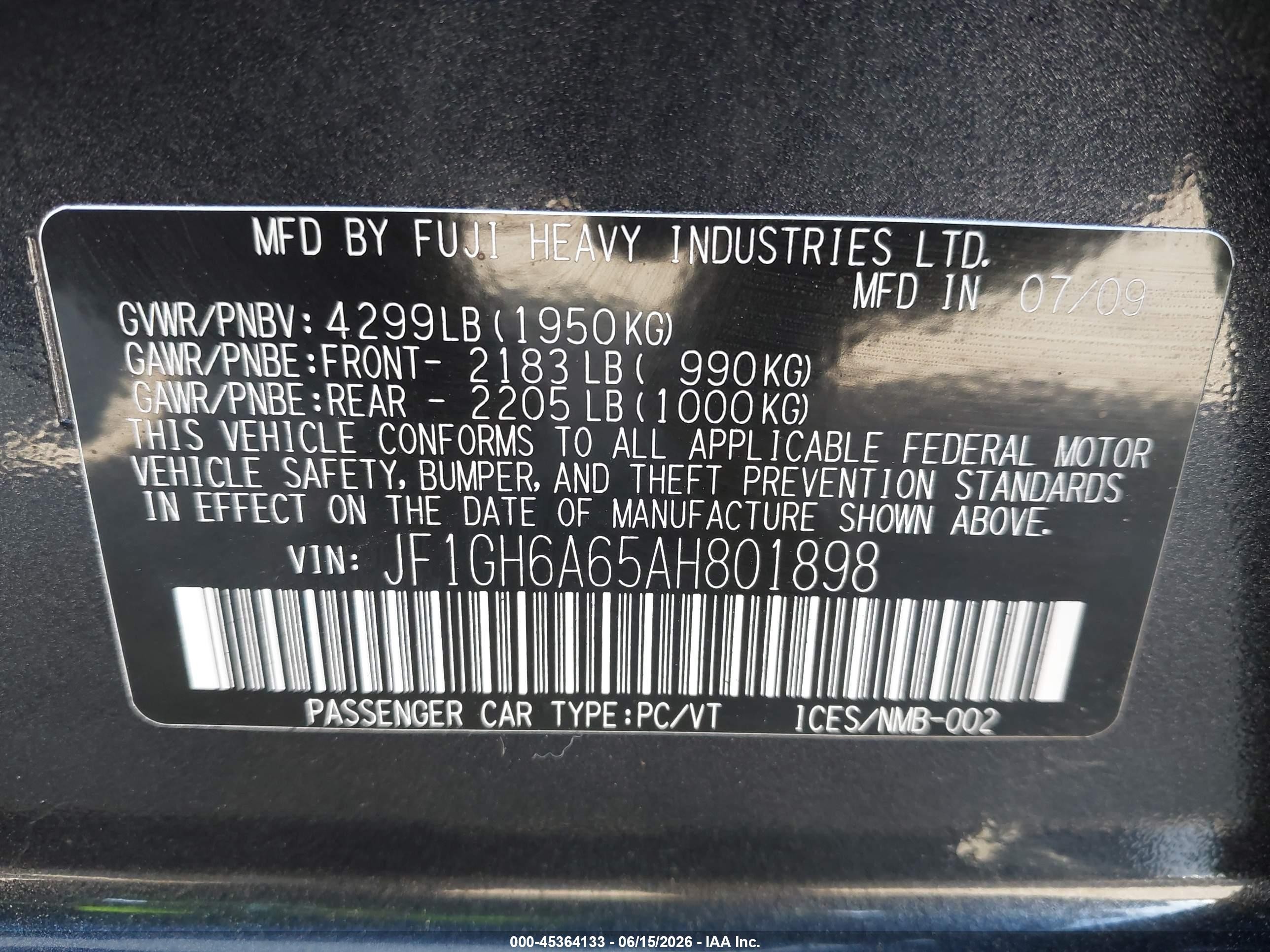 2010 Subaru Impreza 2.5i Серый vin: JF1GH6A65AH801898