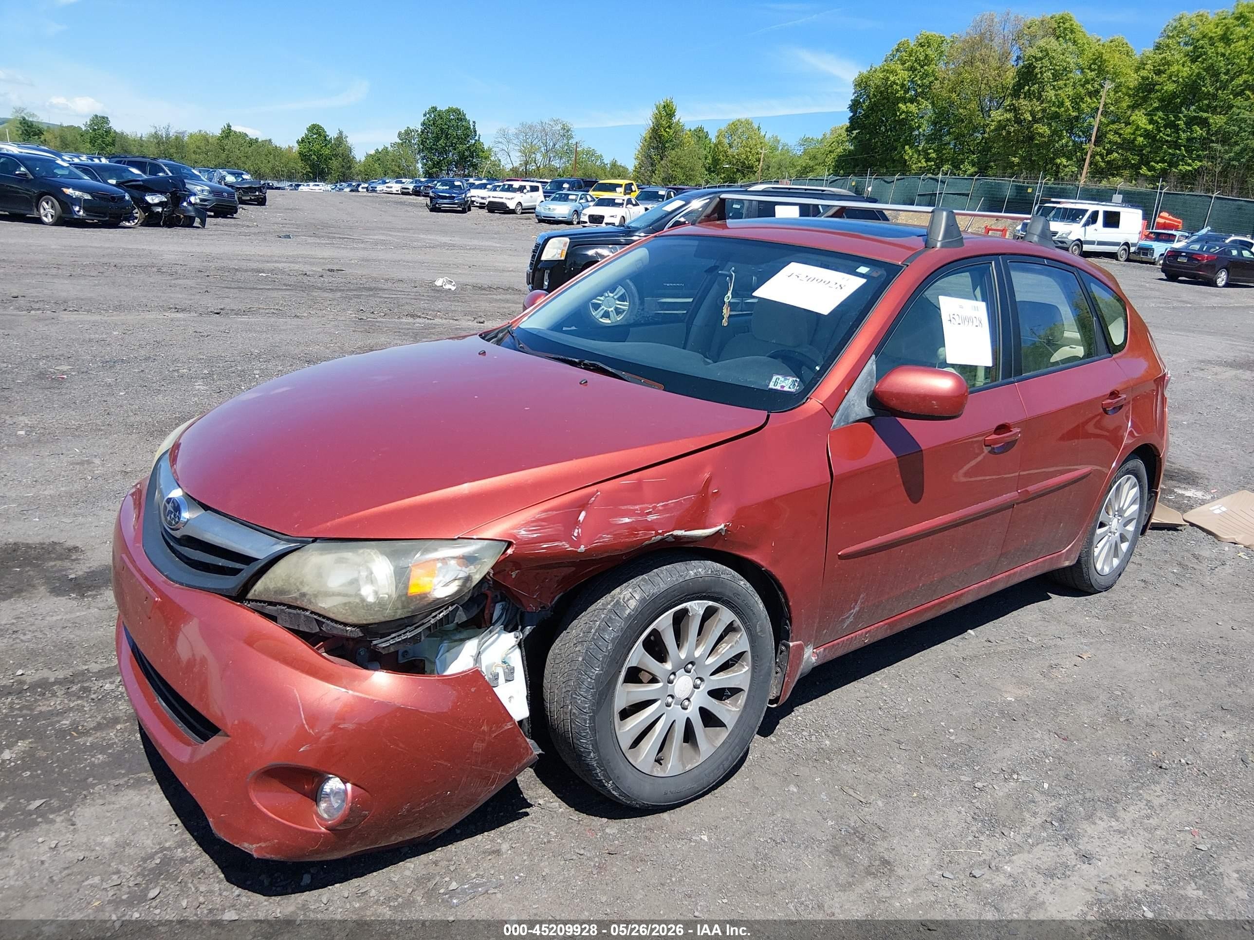 2010 Subaru Impreza 2.5i Premium Orange vin: JF1GH6B61AH822262