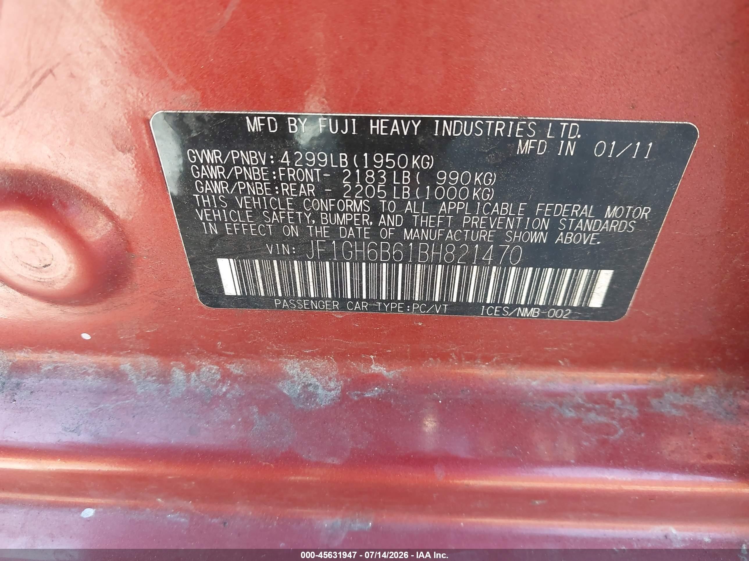 2011 Subaru Impreza 2.5i Premium Orange vin: JF1GH6B61BH821470
