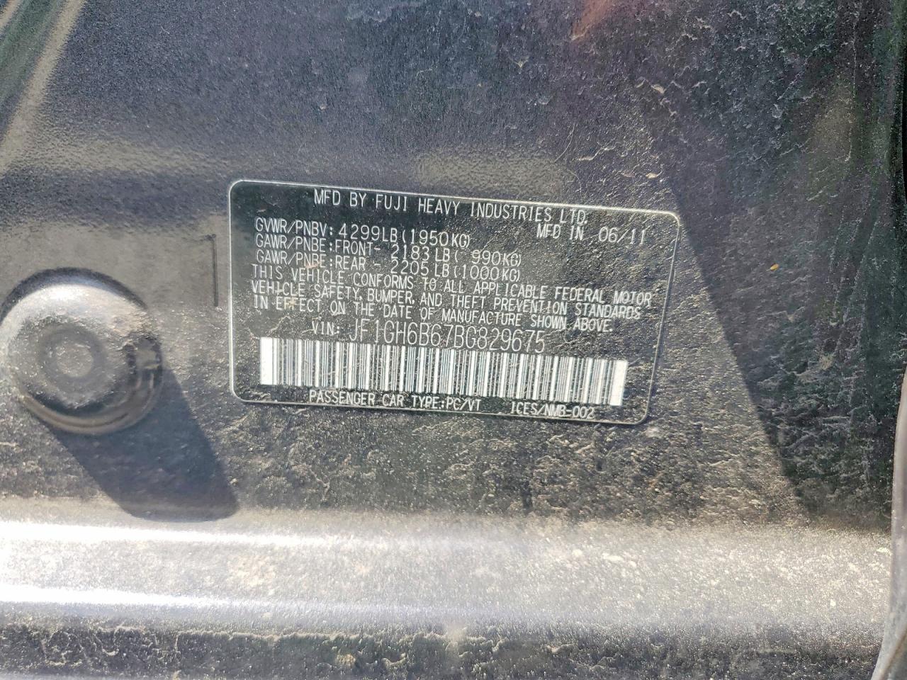 2011 Subaru Impreza 2.5i Premium Charcoal vin: JF1GH6B67BG829675