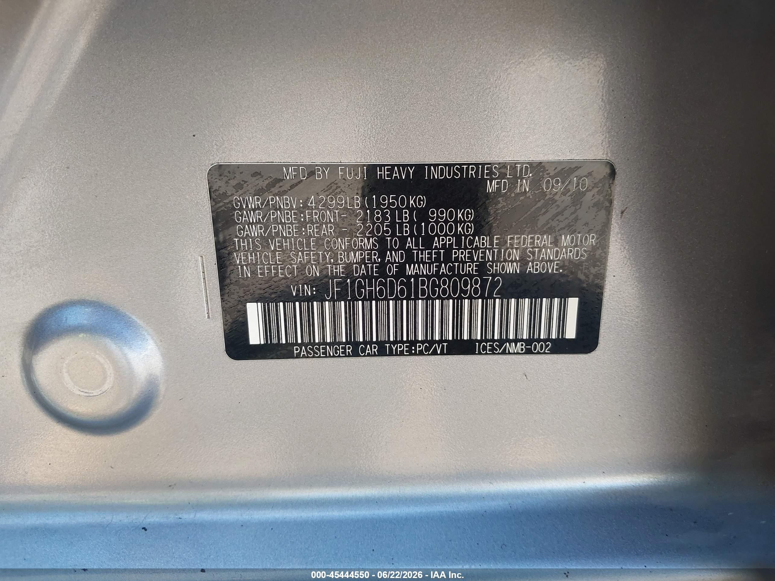 2011 Subaru Impreza Outback Sport   Silver vin: JF1GH6D61BG809872