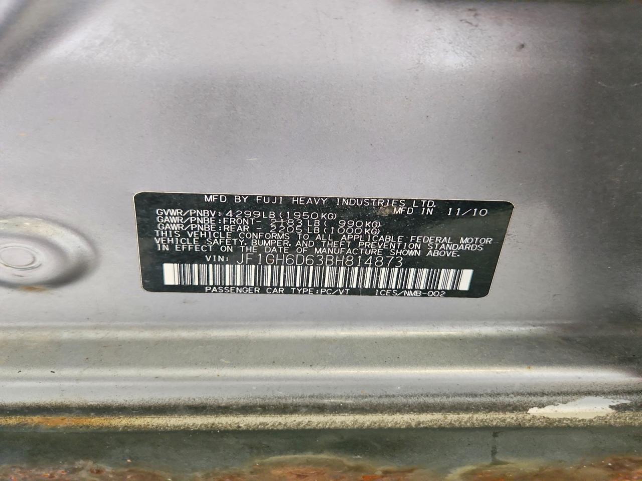 2011 Subaru Impreza Outback Sport Silver vin: JF1GH6D63BH814873
