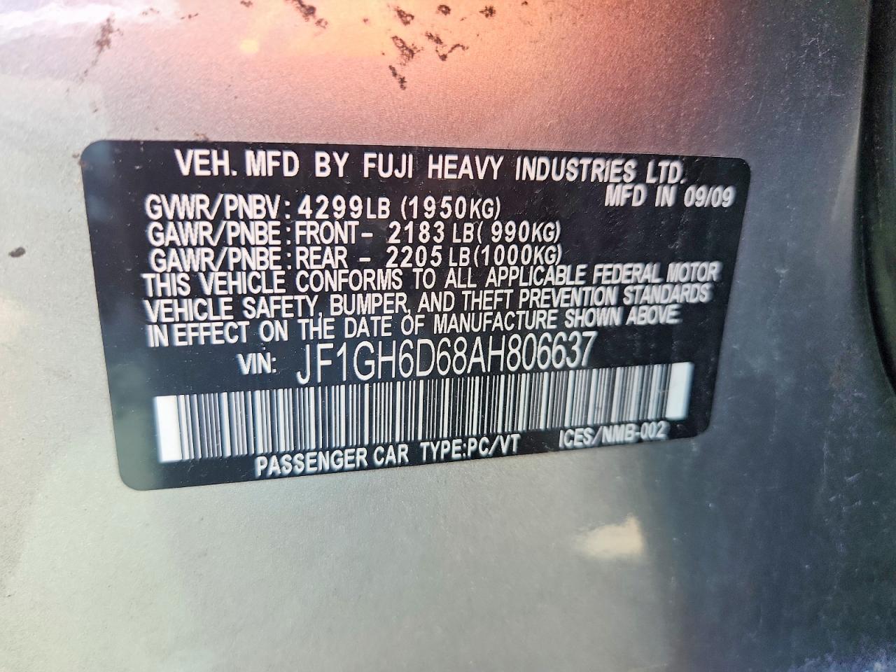 2010 Subaru Impreza Outback Sport Silver vin: JF1GH6D68AH806637