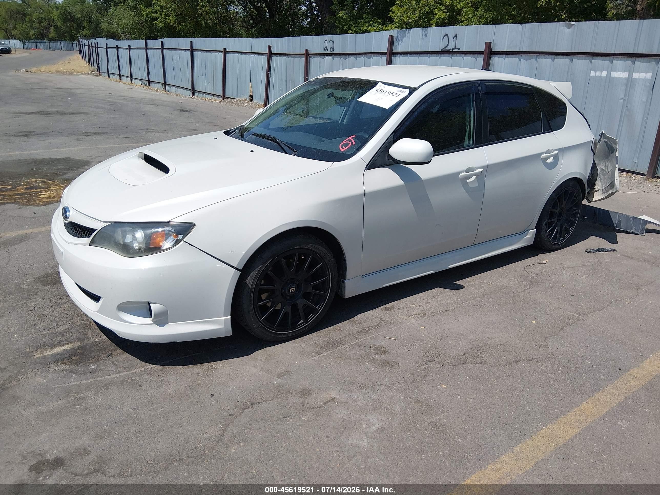 2010 Subaru Impreza Wrx White vin: JF1GH7G6XAG807828