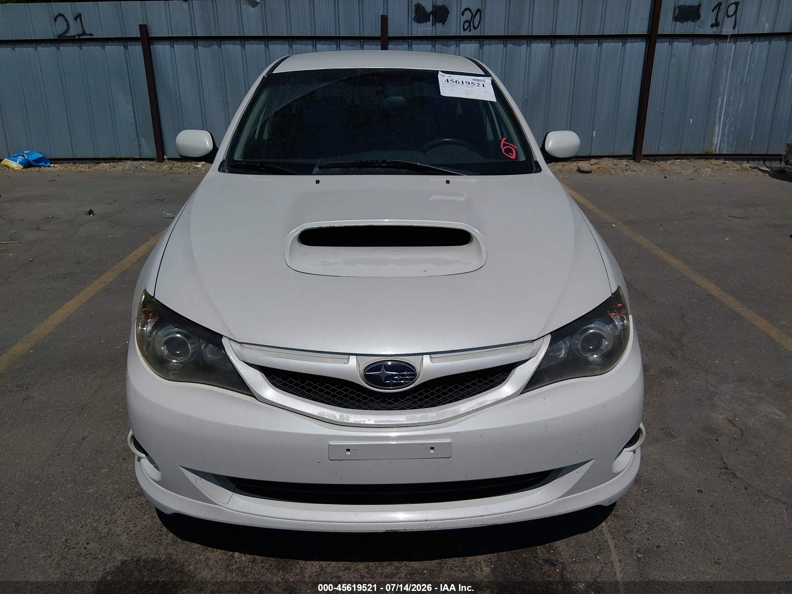 2010 Subaru Impreza Wrx White vin: JF1GH7G6XAG807828