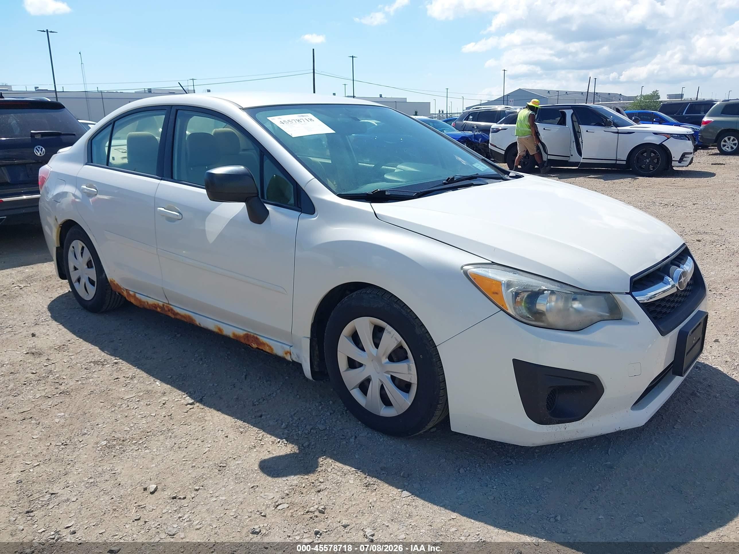 2012 Subaru Impreza 2.0i White vin: JF1GJAA60CH030860