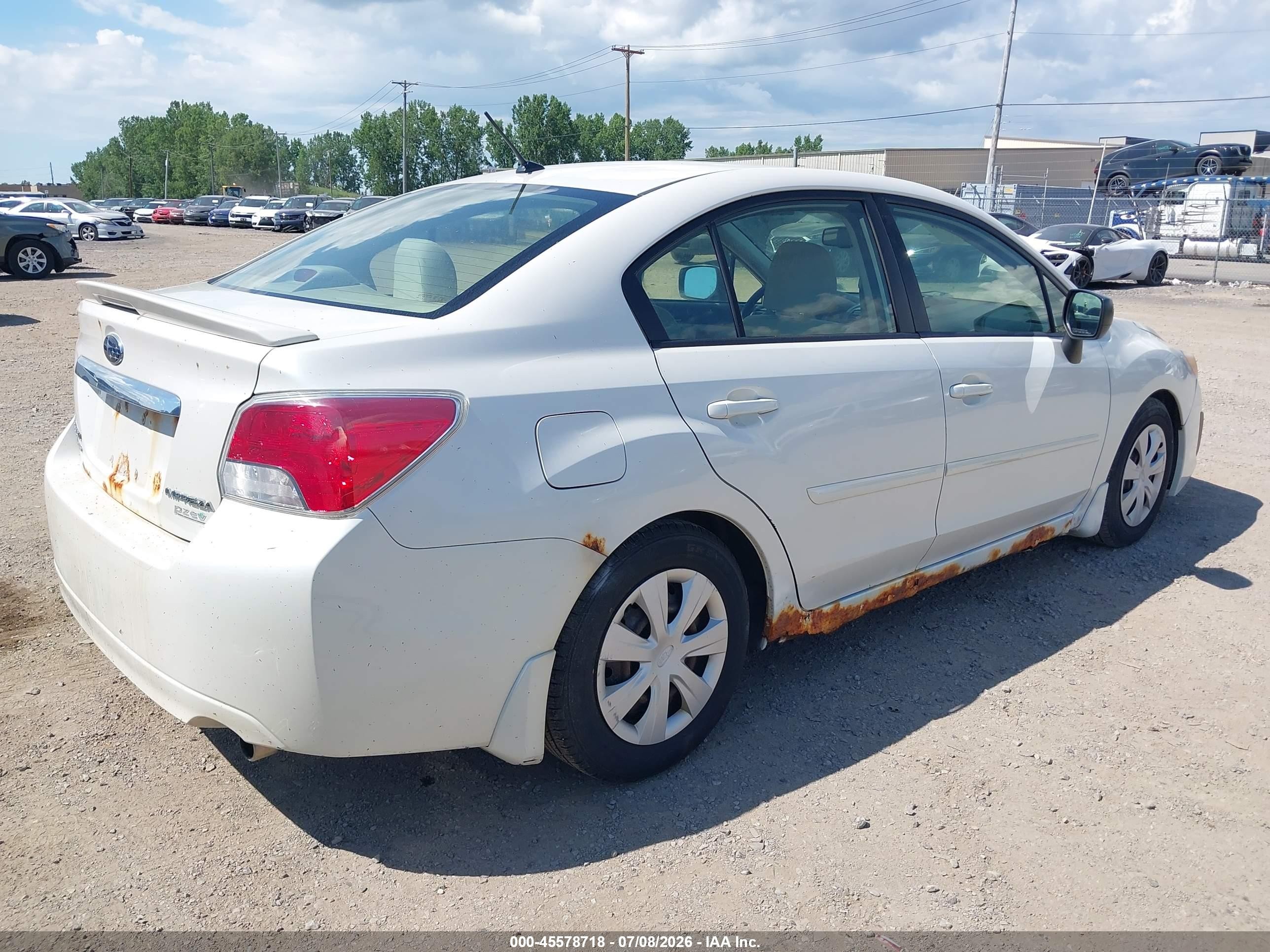2012 Subaru Impreza 2.0i White vin: JF1GJAA60CH030860