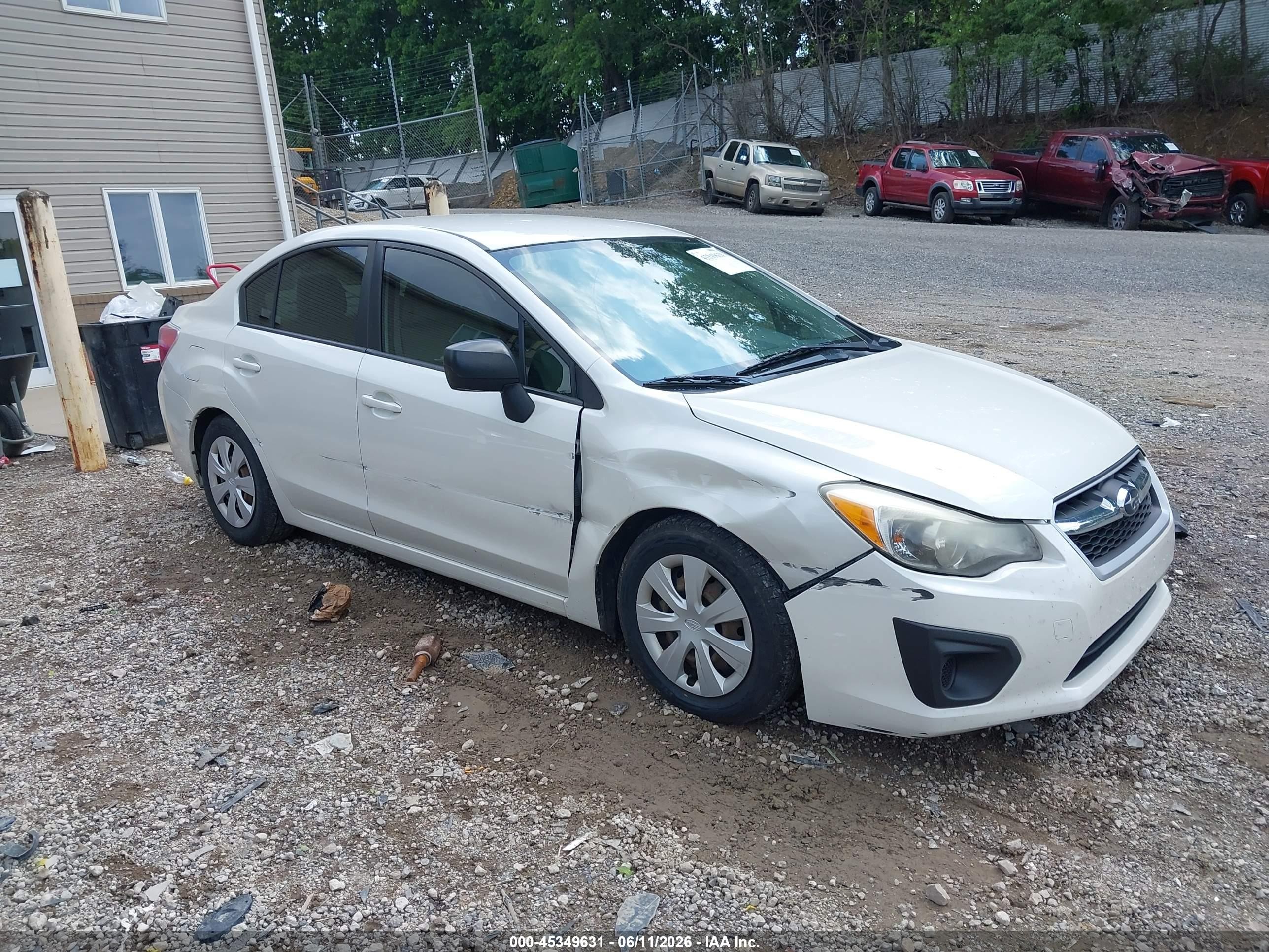 2013 Subaru Impreza 2.0i White vin: JF1GJAA60DH015583