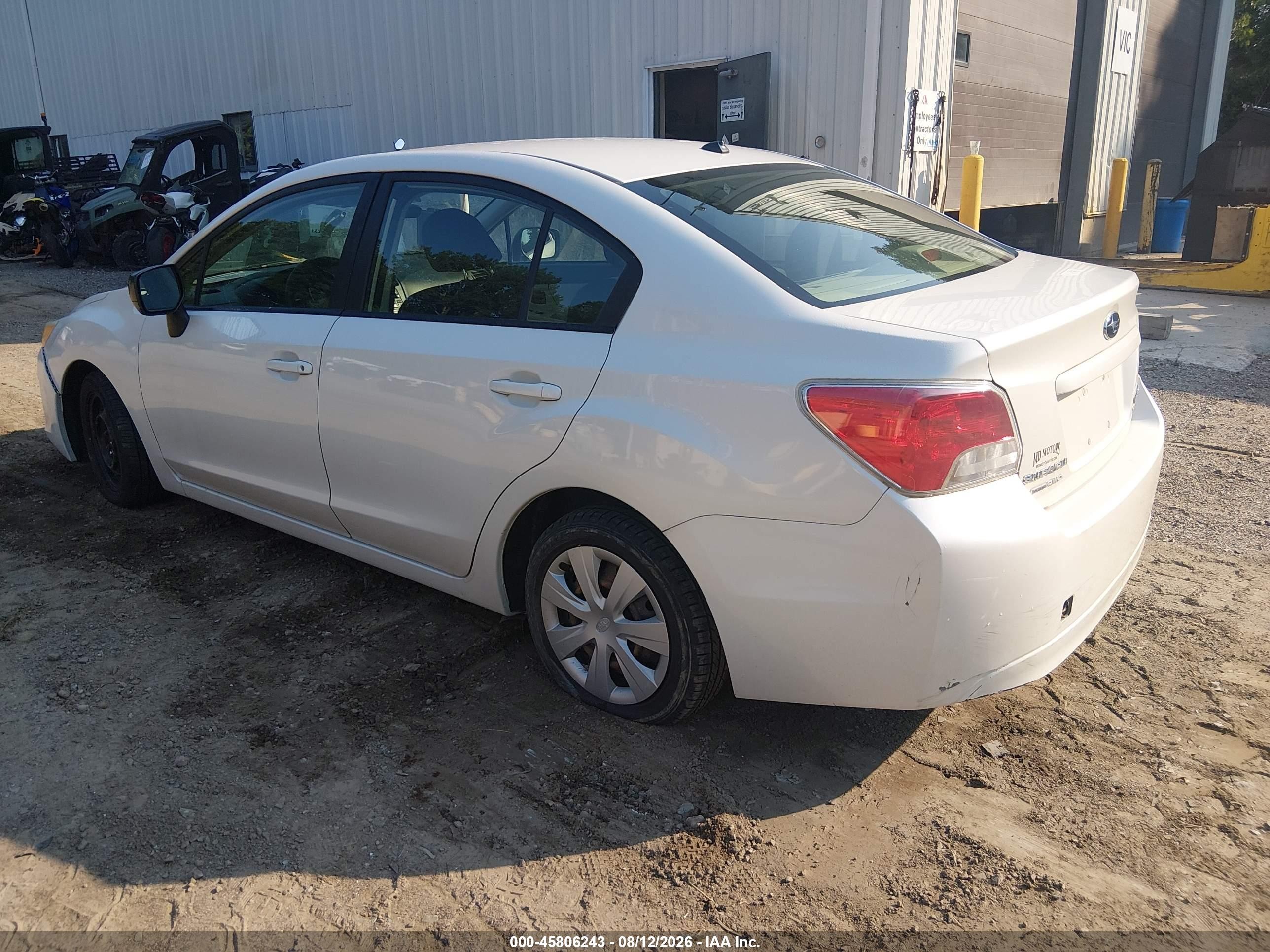 2014 Subaru Impreza 2.0i Белый vin: JF1GJAA60EH020431