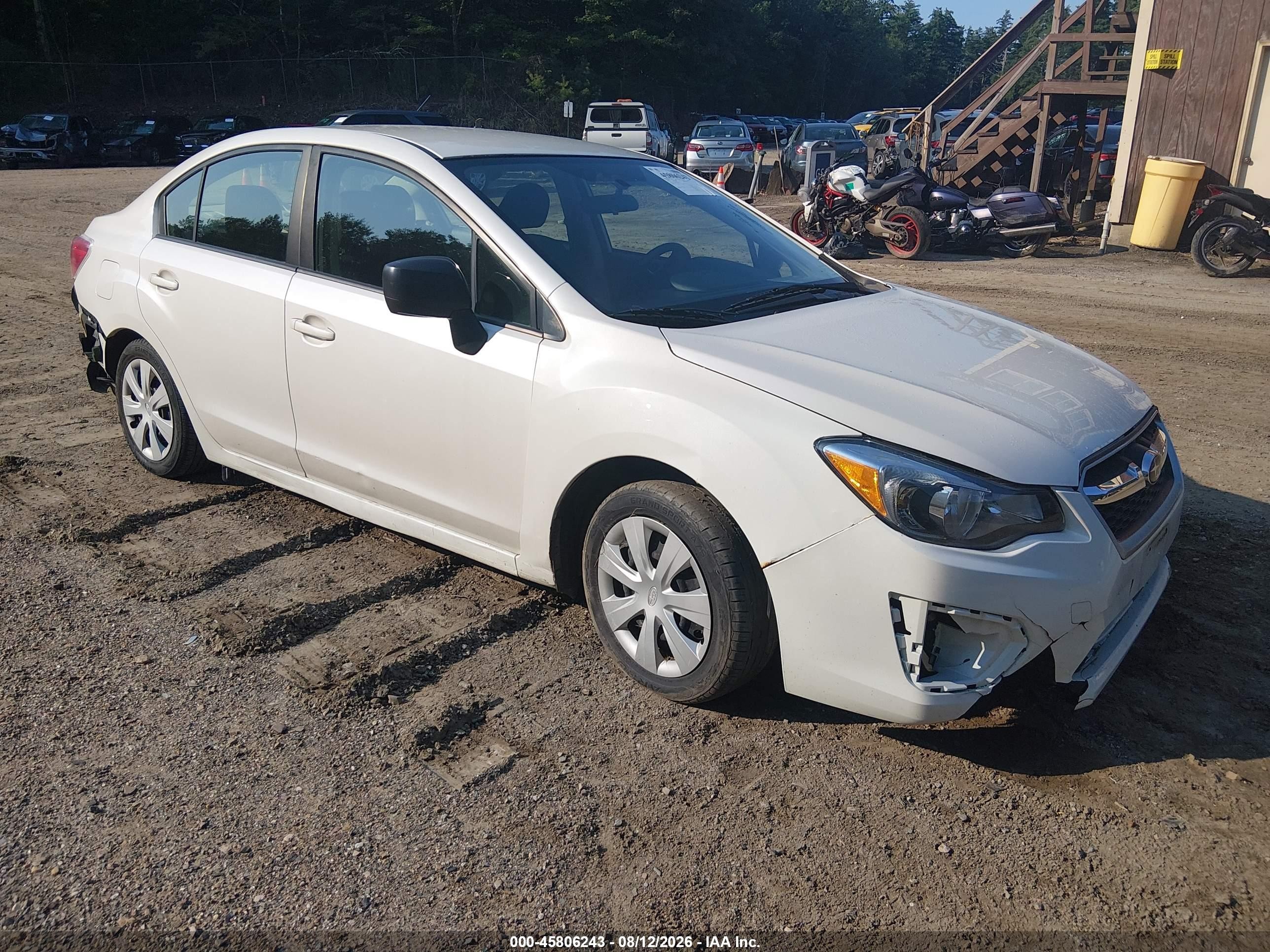 2014 Subaru Impreza 2.0i White vin: JF1GJAA60EH020431