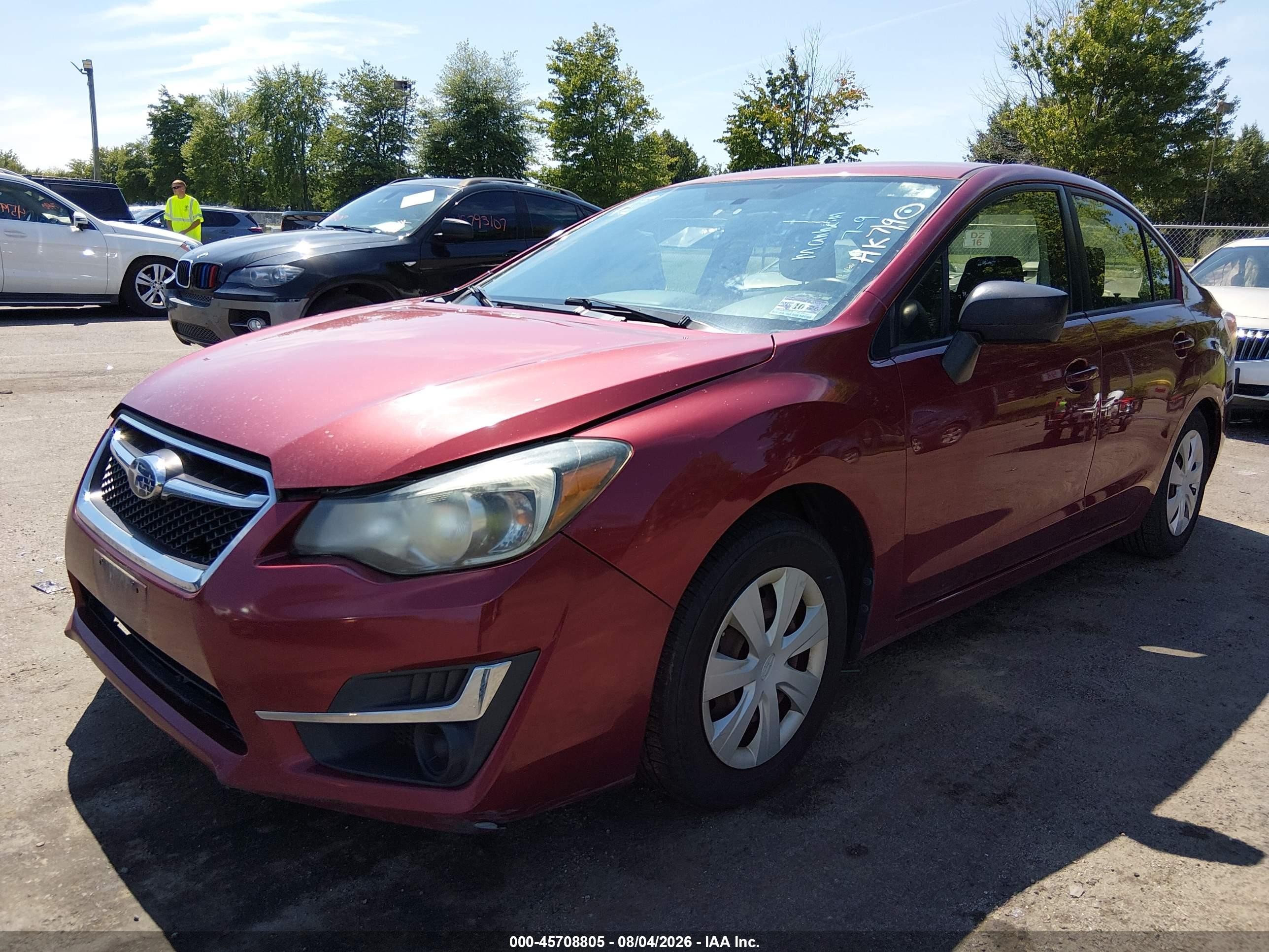 2015 Subaru Impreza 2.0i Красный vin: JF1GJAA60FH017546