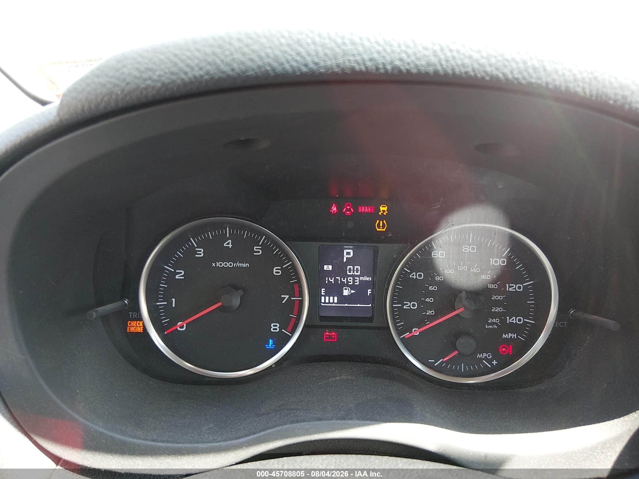 2015 Subaru Impreza 2.0i Красный vin: JF1GJAA60FH017546
