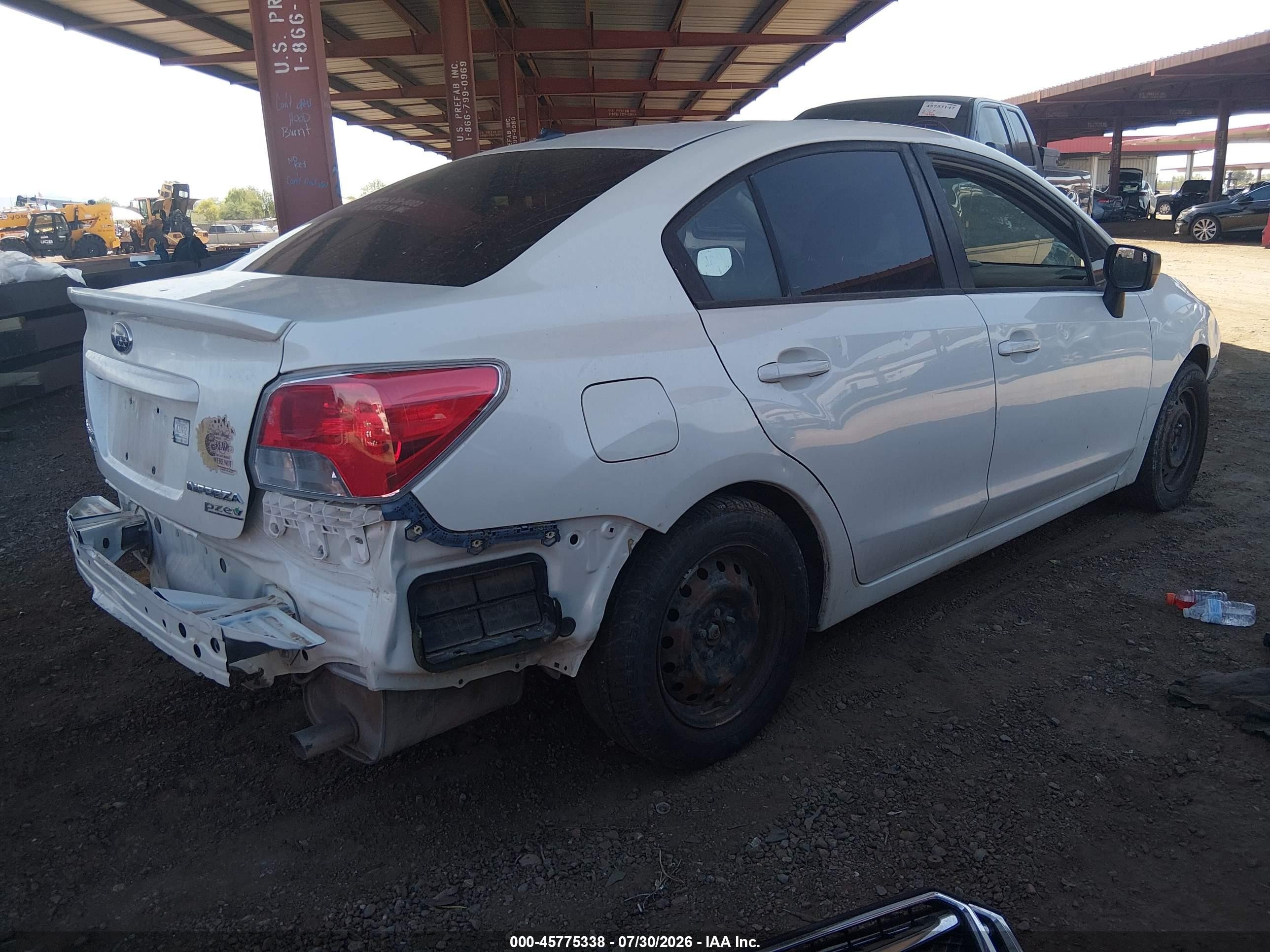 2015 Subaru Impreza 2.0i White vin: JF1GJAA62FH023235