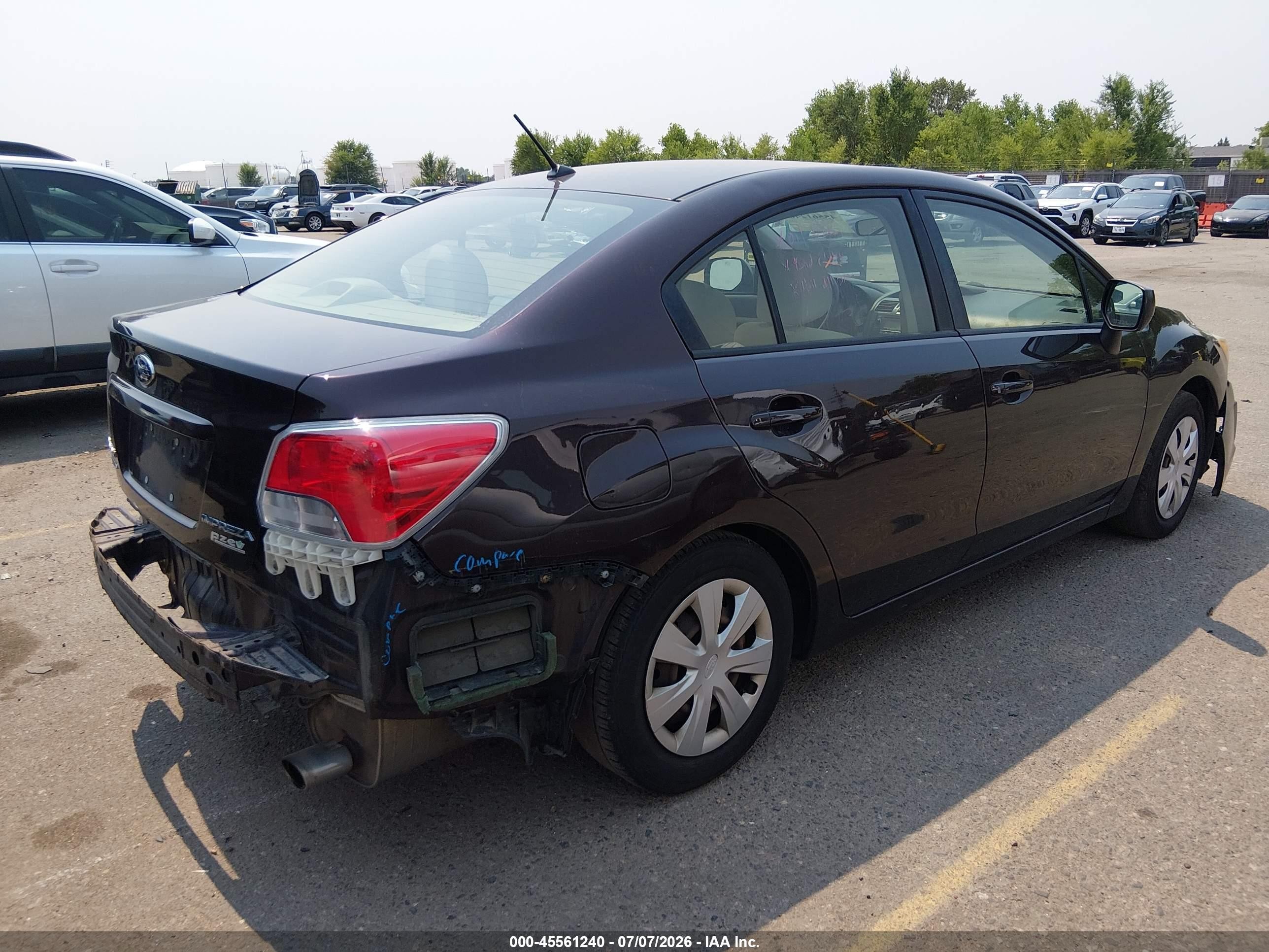 2013 Subaru Impreza 2.0i Maroon vin: JF1GJAA65DG014130