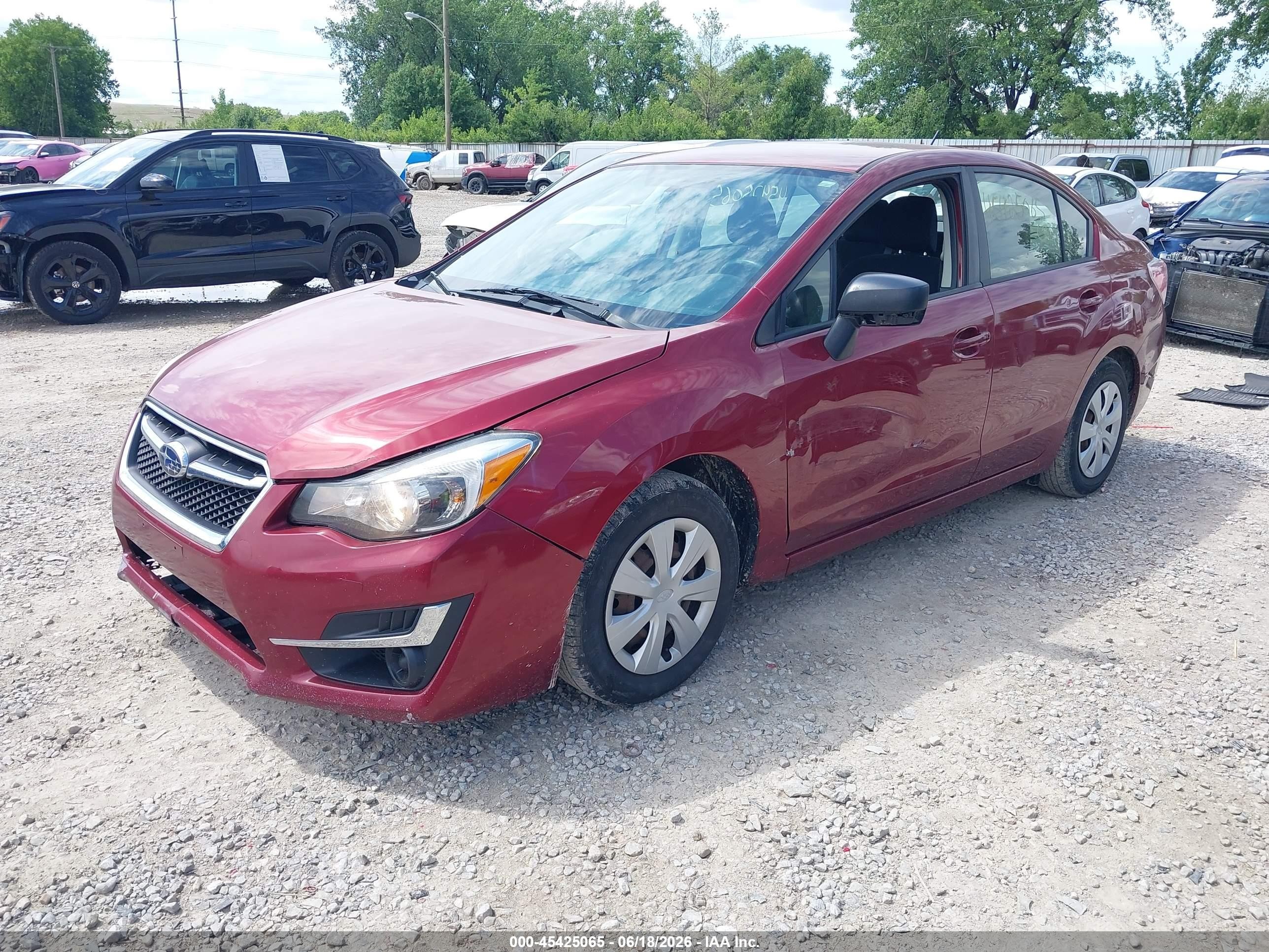 2015 Subaru Impreza 2.0i Maroon vin: JF1GJAA65FH019986