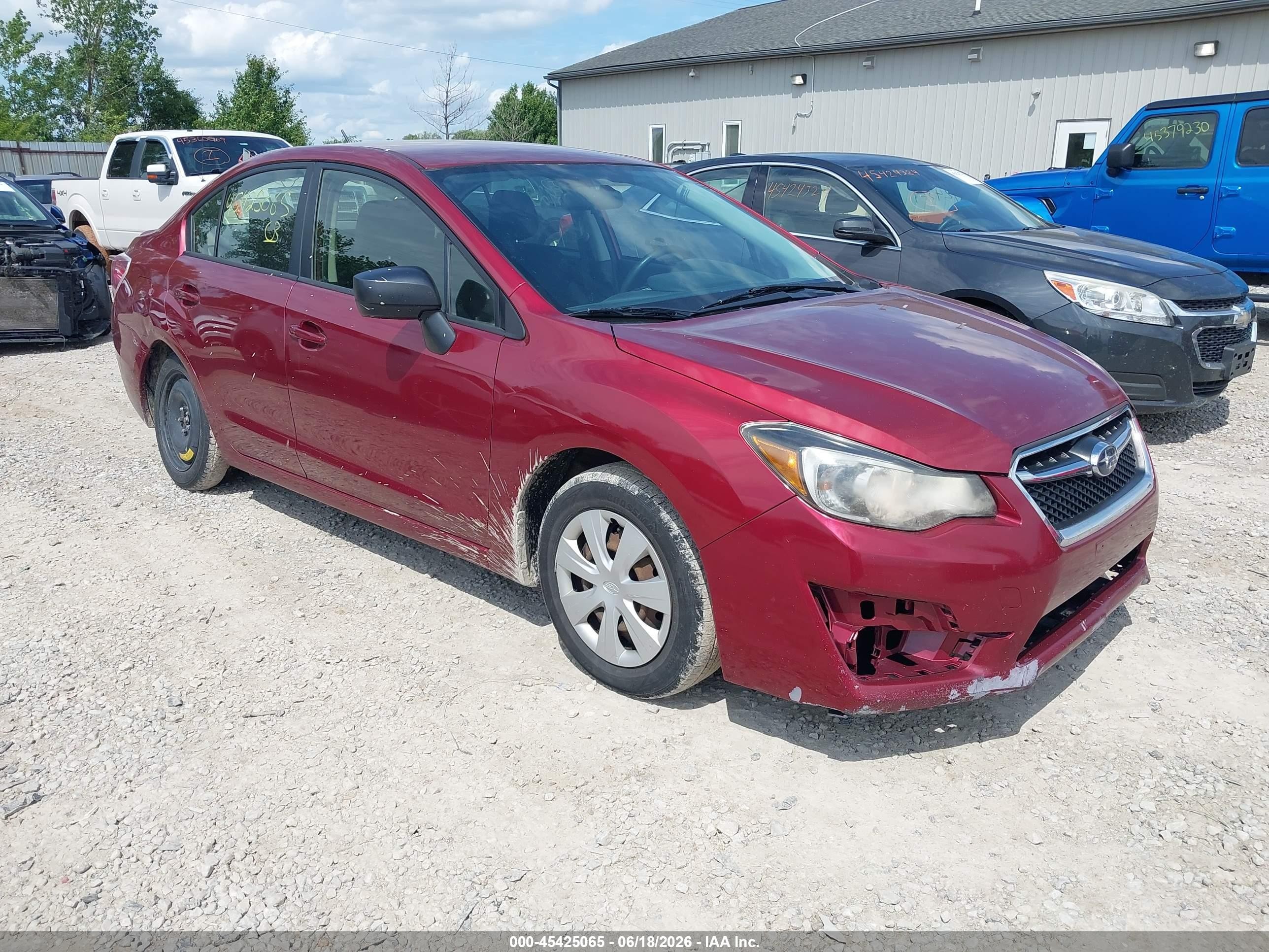 2015 Subaru Impreza 2.0i Темно-бордовый vin: JF1GJAA65FH019986