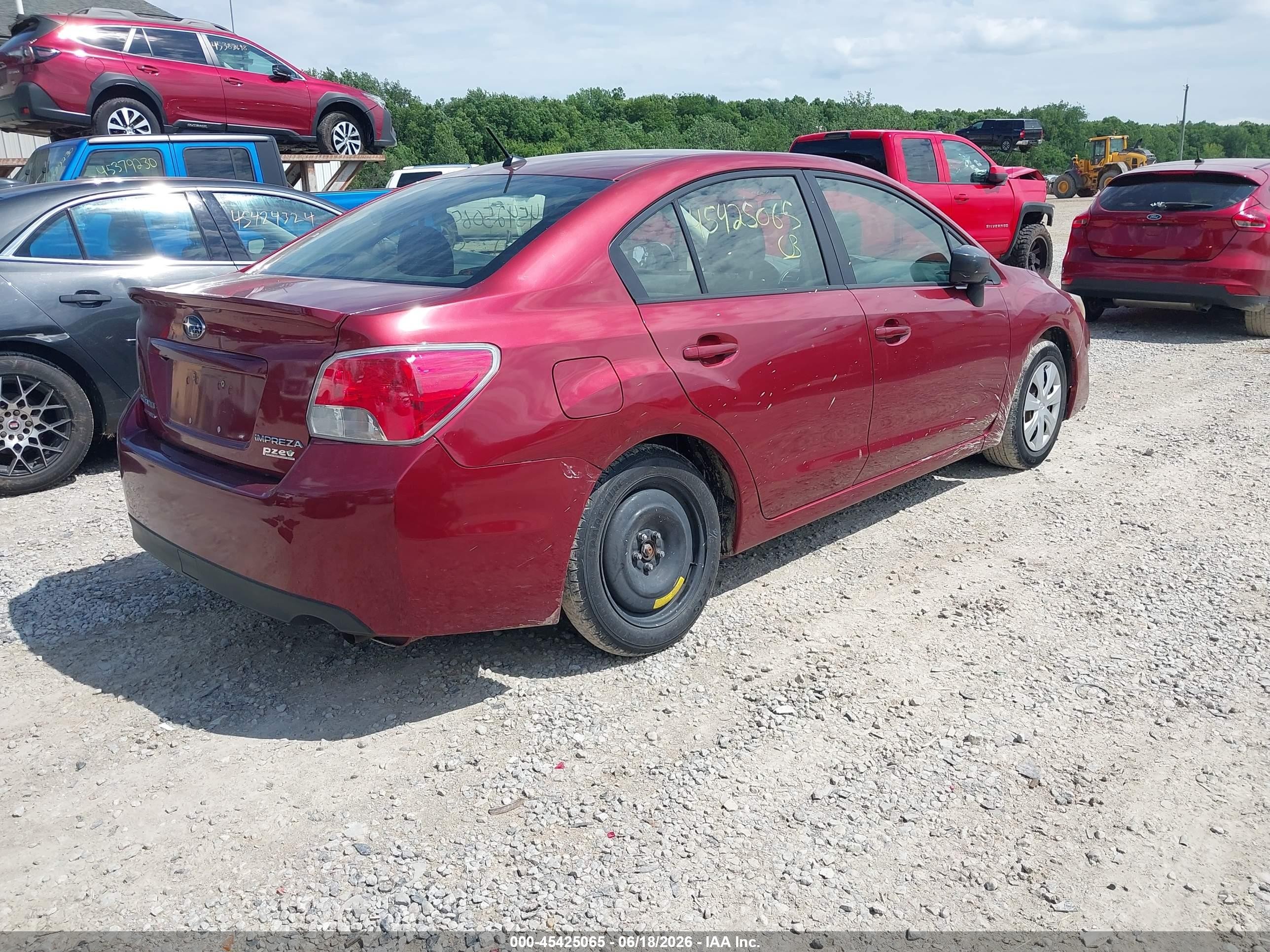 2015 Subaru Impreza 2.0i Maroon vin: JF1GJAA65FH019986