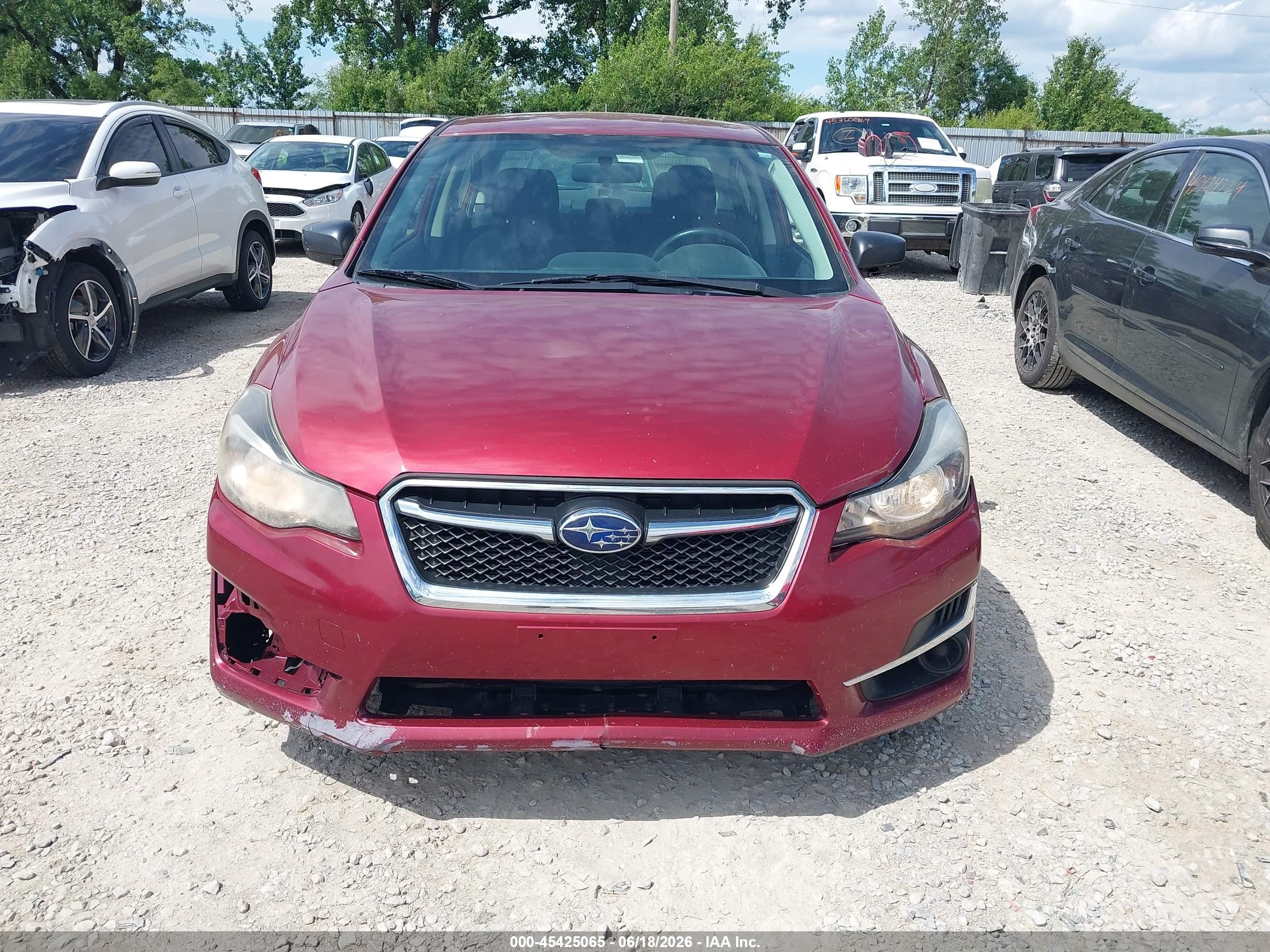 2015 Subaru Impreza 2.0i Maroon vin: JF1GJAA65FH019986