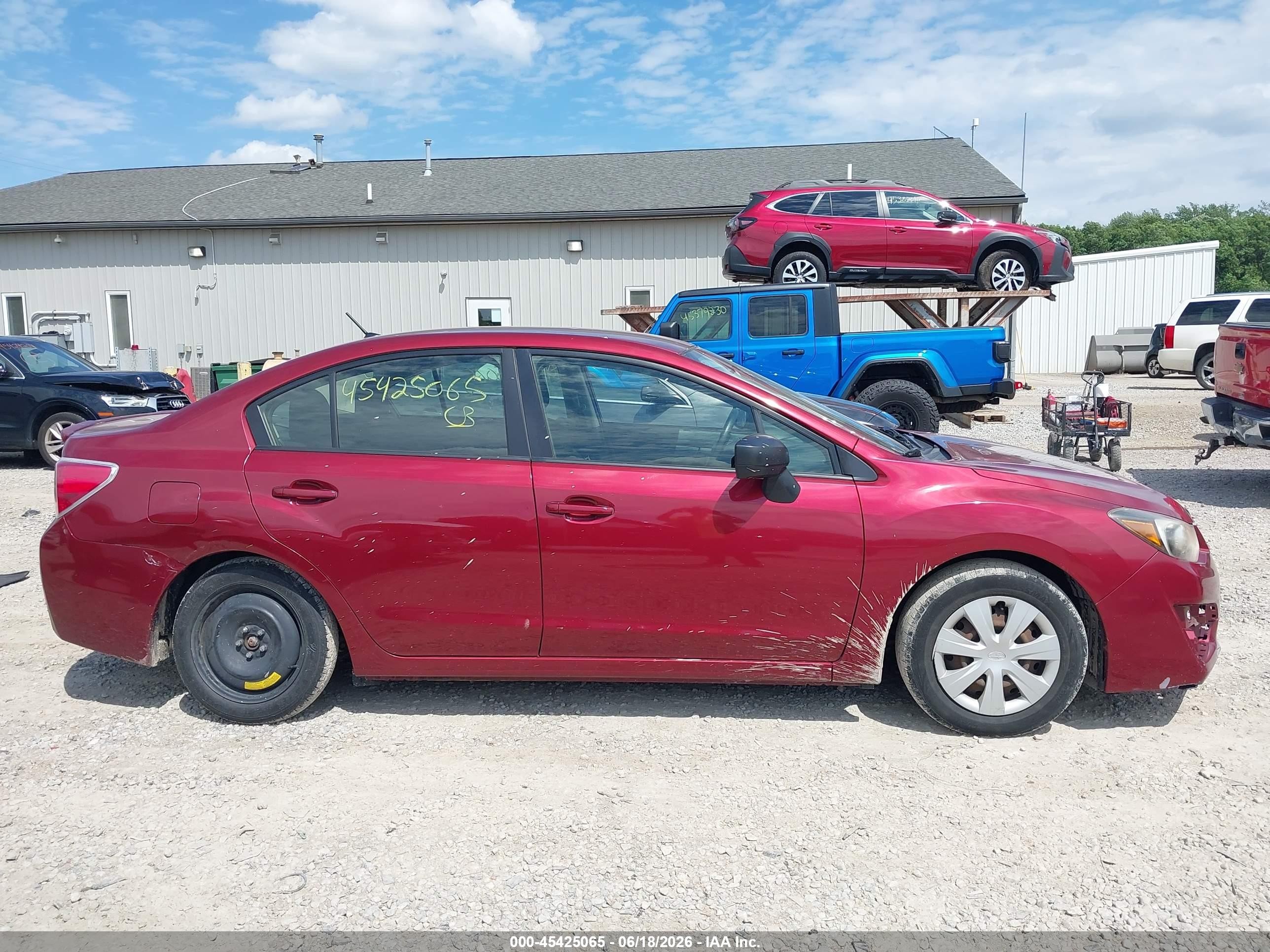 2015 Subaru Impreza 2.0i Maroon vin: JF1GJAA65FH019986