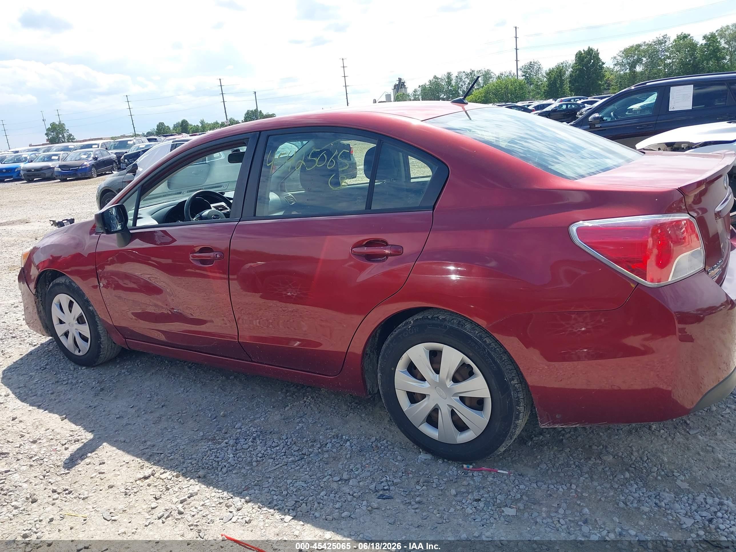 2015 Subaru Impreza 2.0i Maroon vin: JF1GJAA65FH019986