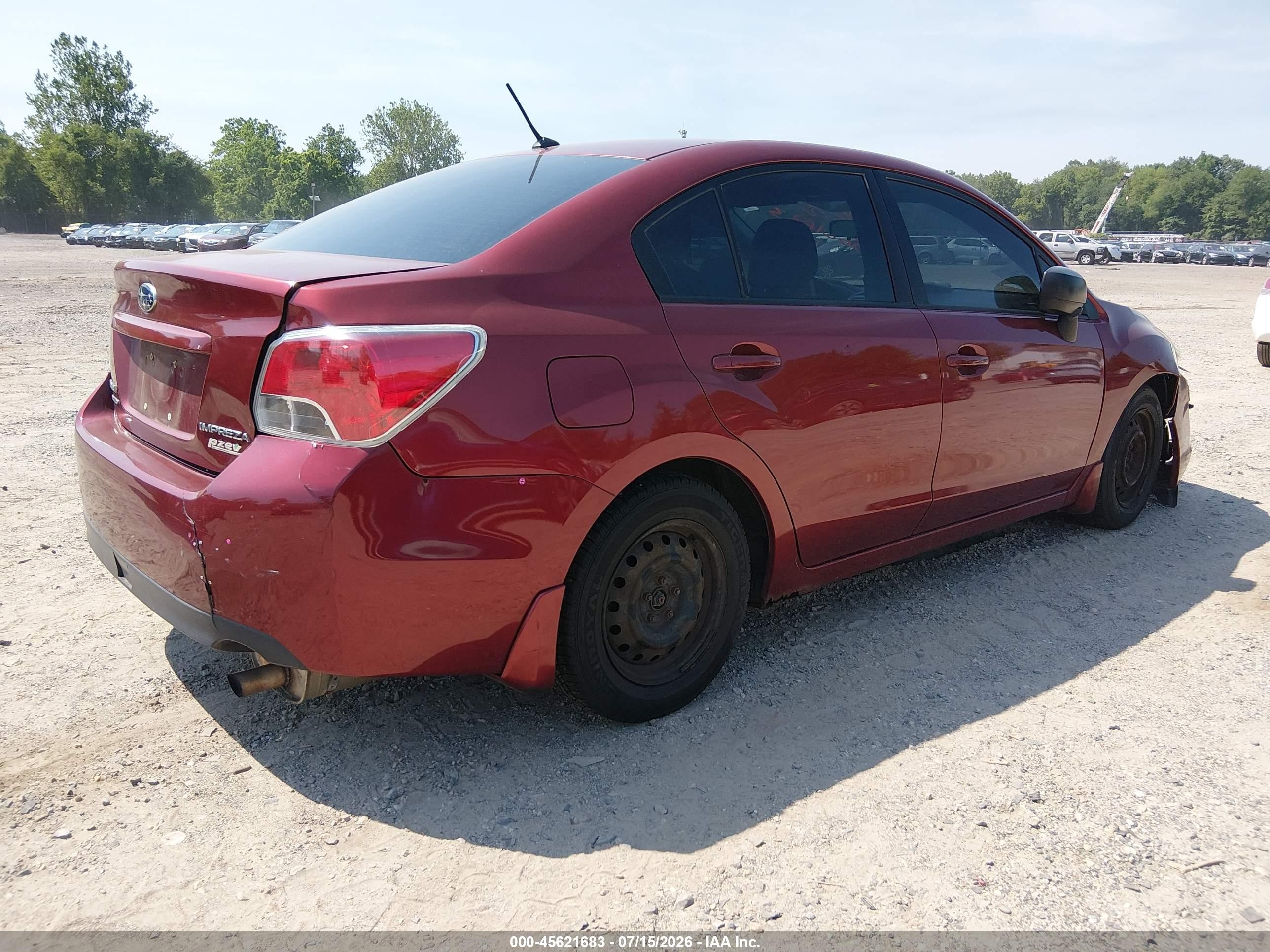 2012 Subaru Impreza 2.0i Red vin: JF1GJAA66CH008104