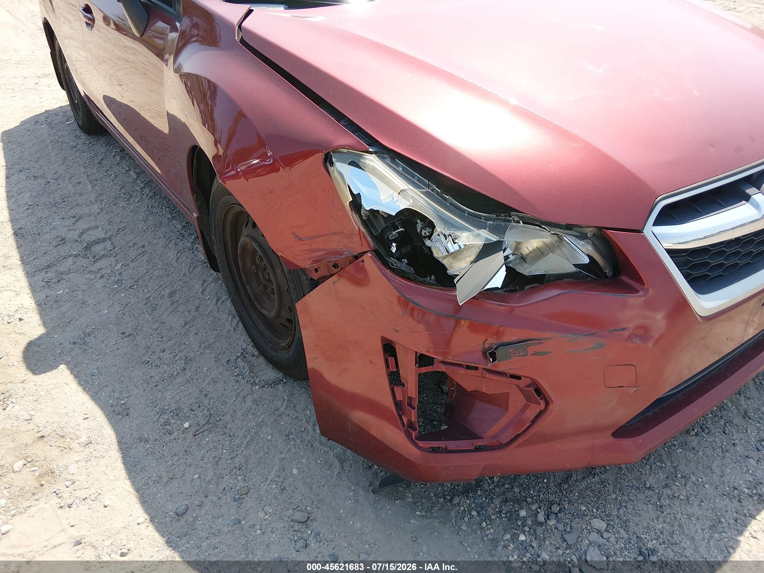 2012 Subaru Impreza 2.0i Red vin: JF1GJAA66CH008104