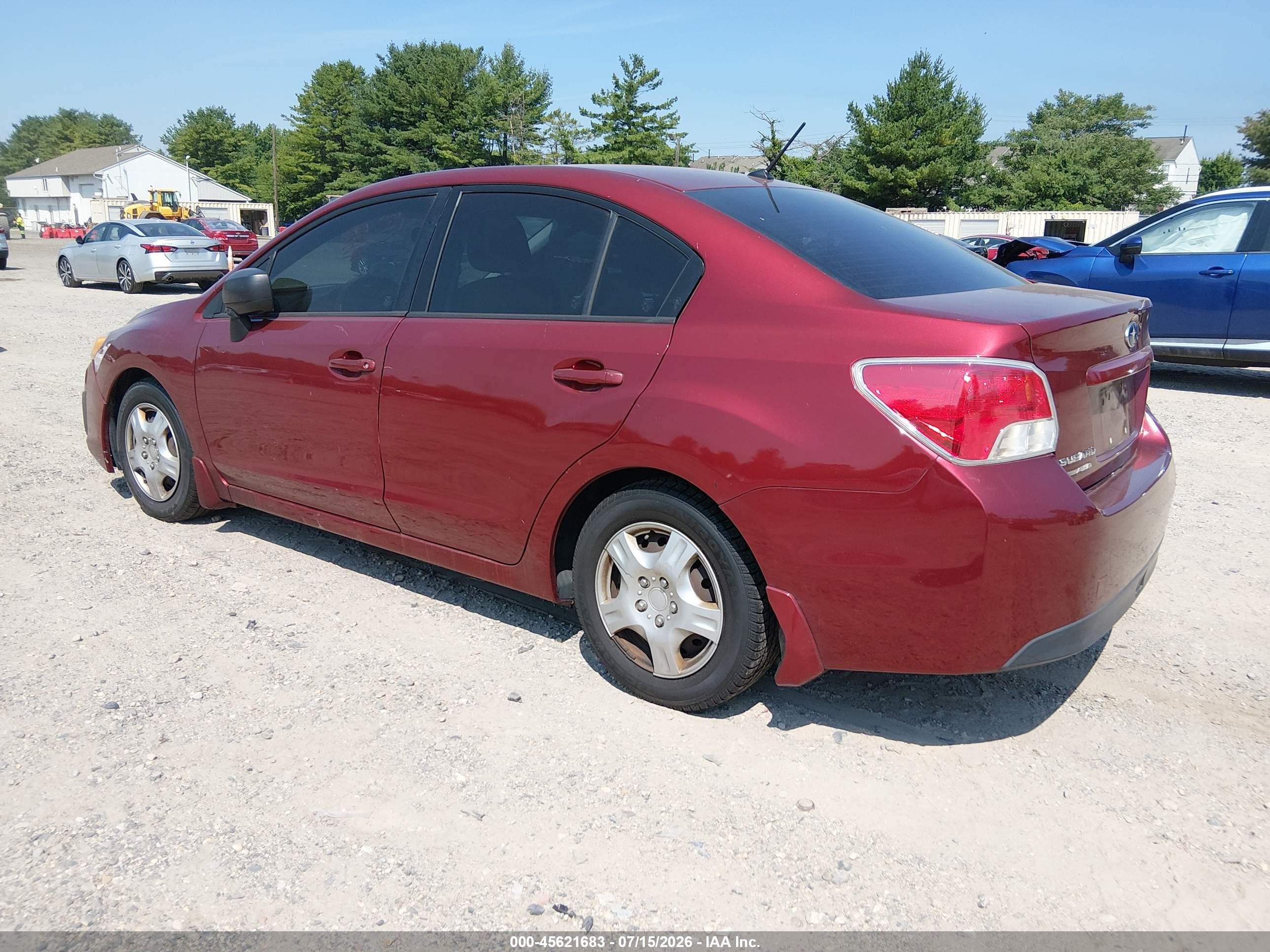 2012 Subaru Impreza 2.0i Red vin: JF1GJAA66CH008104