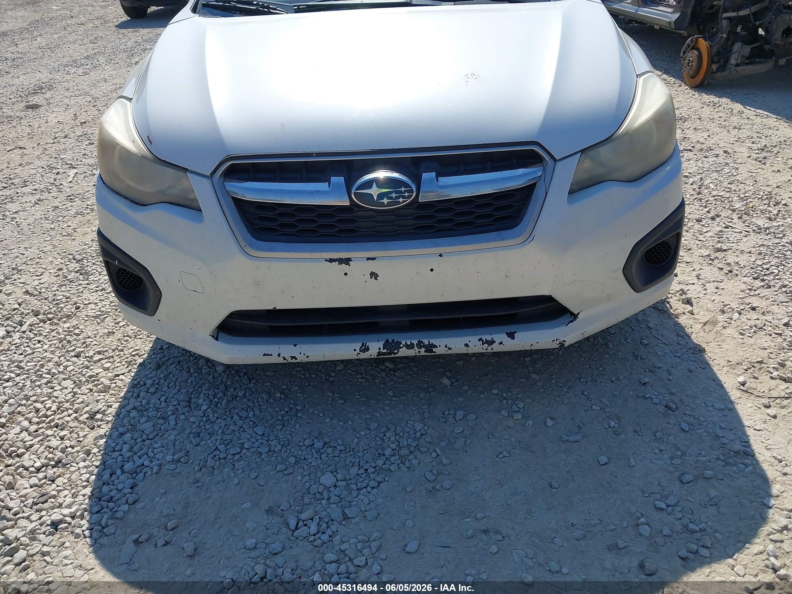 2013 Subaru Impreza 2.0i White vin: JF1GJAA66DH022828