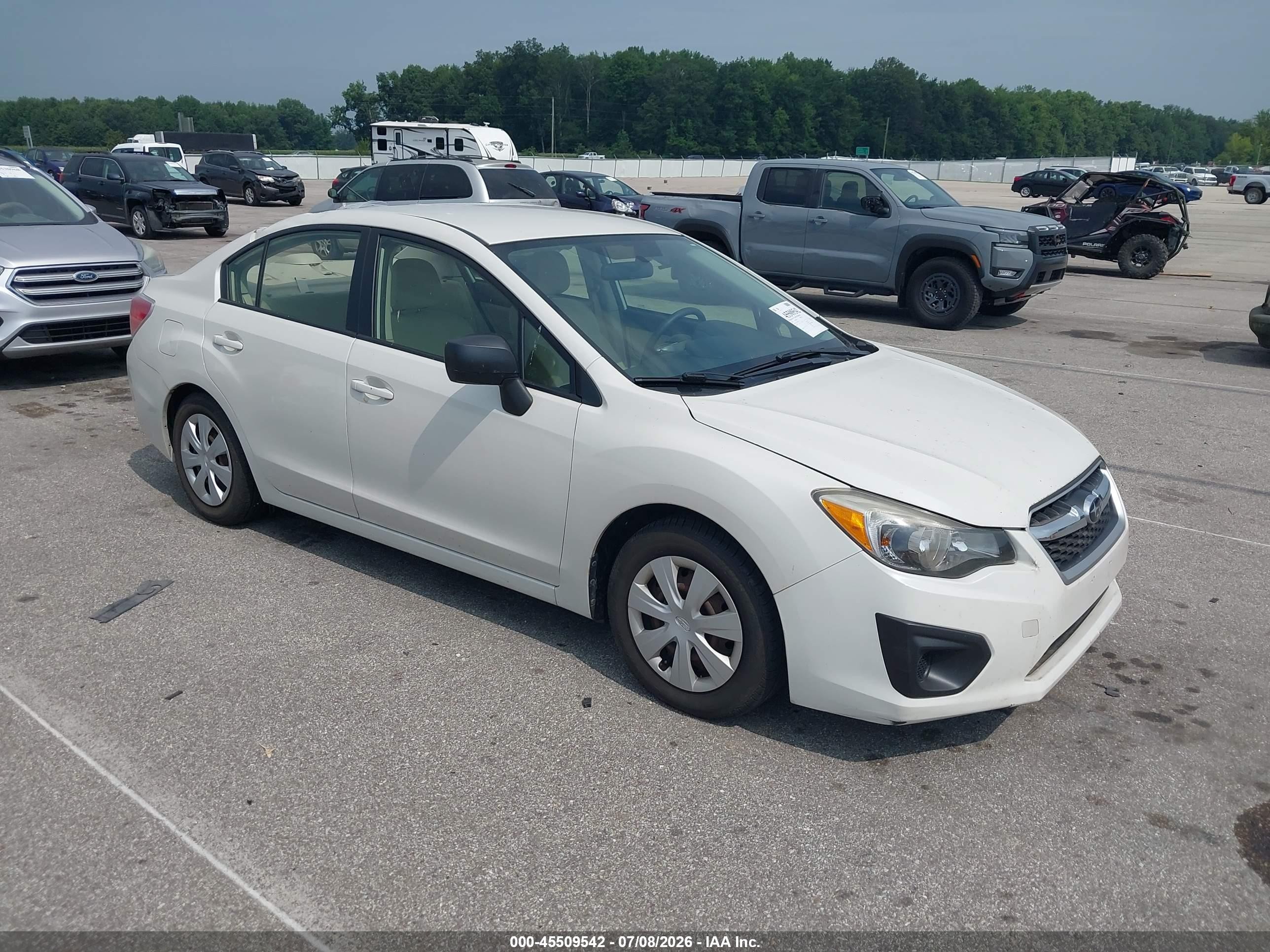 2014 Subaru Impreza 2.0i White vin: JF1GJAA67EH007515