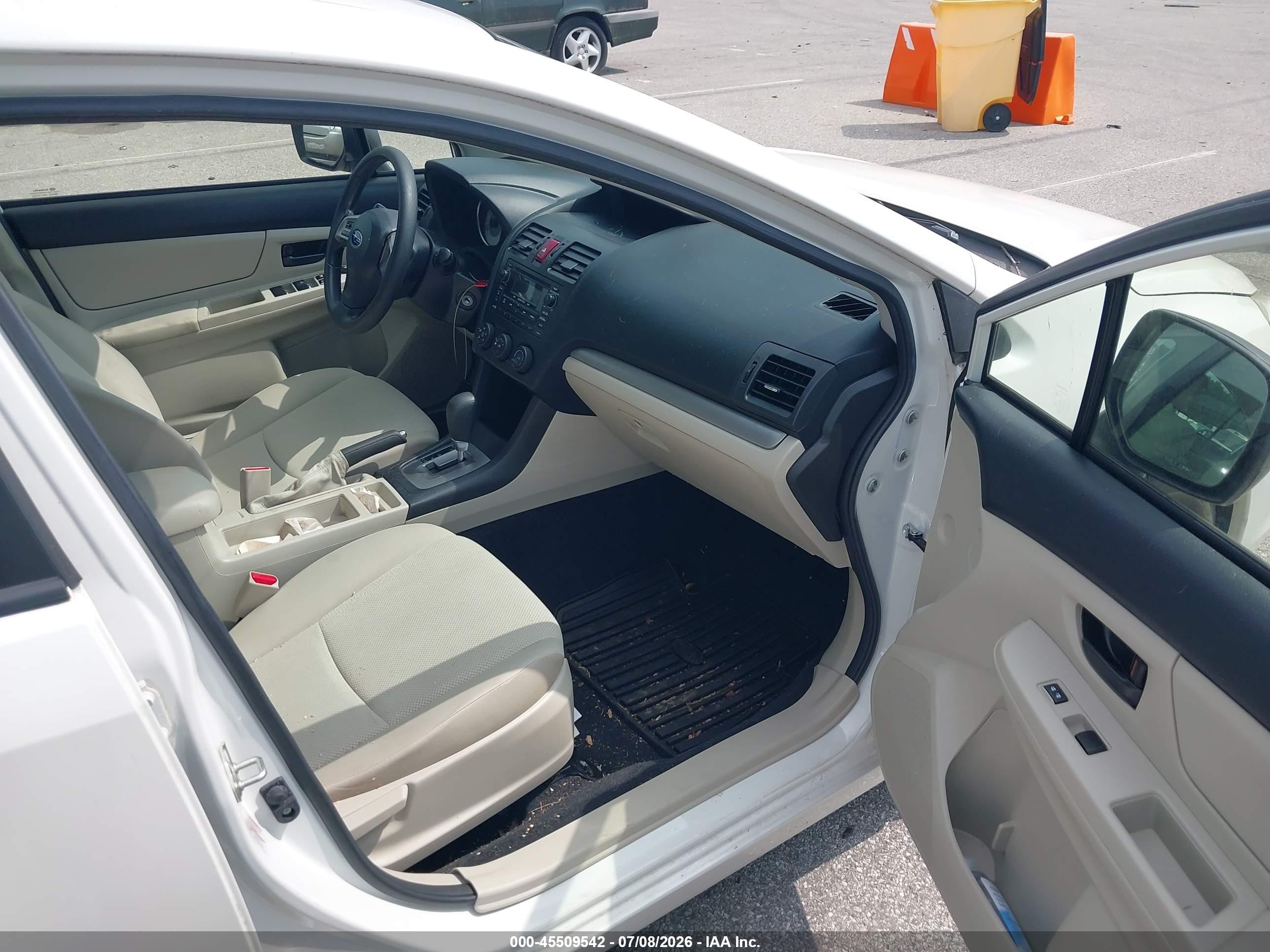 2014 Subaru Impreza 2.0i White vin: JF1GJAA67EH007515